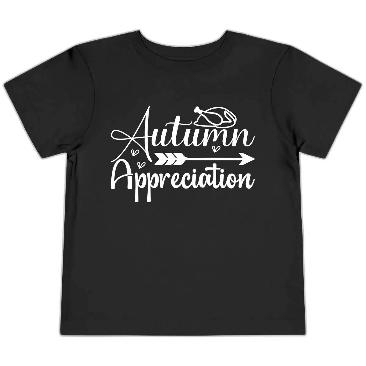 Autumn Appreciation Script Design Toddler T-Shirt in Black