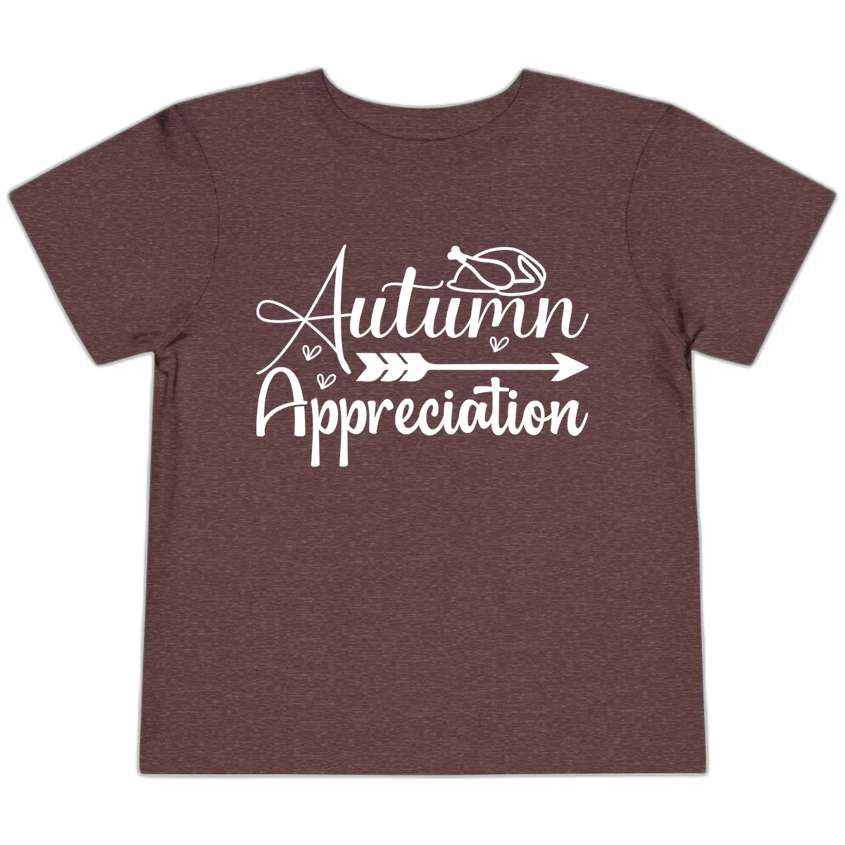 Autumn Appreciation Script Design Toddler T-Shirt in Heather Maroon