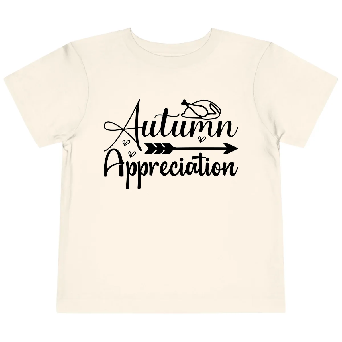 Autumn Appreciation Script Design Toddler T-Shirt in Natural