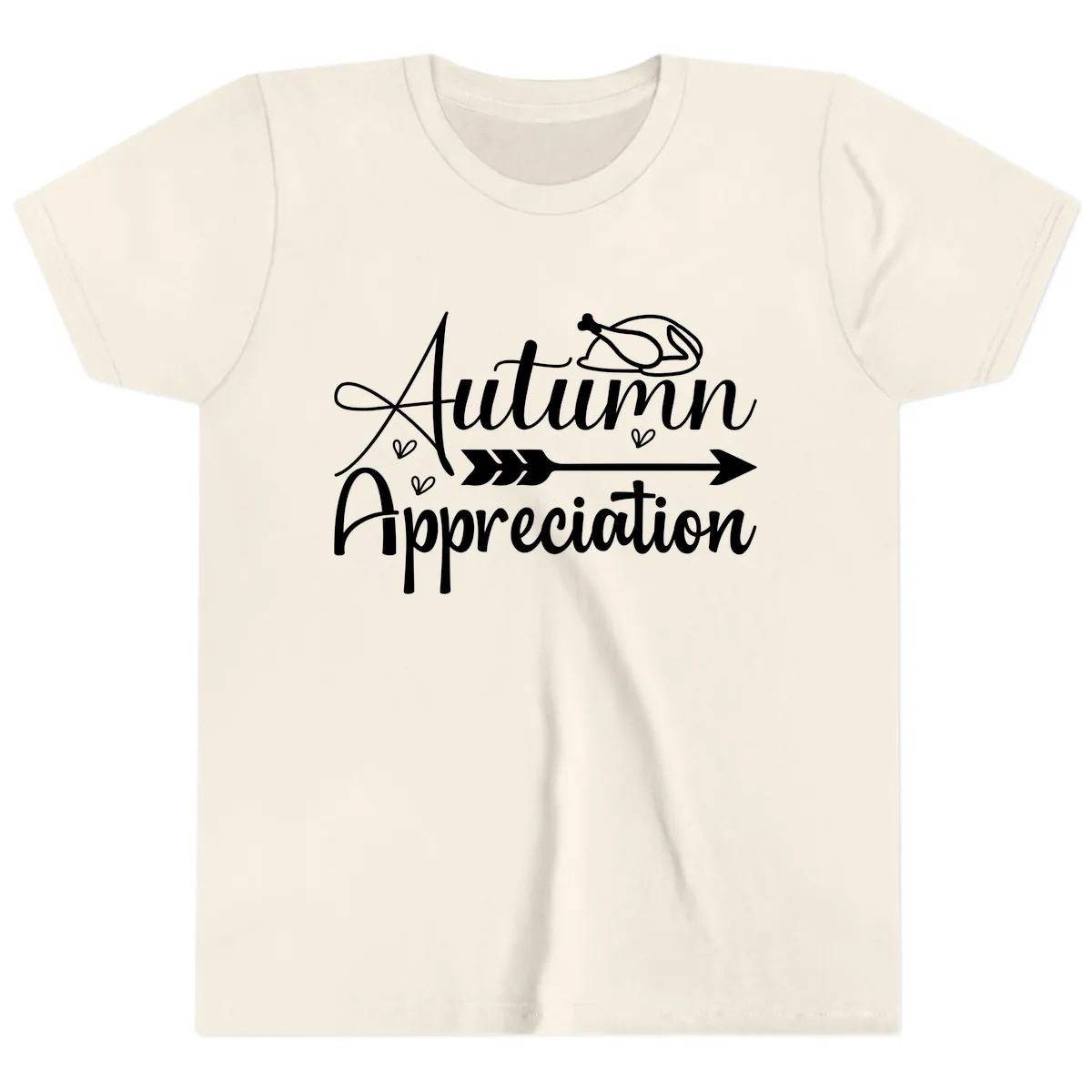 Autumn Appreciation Script Design Youth T-Shirt in Natural