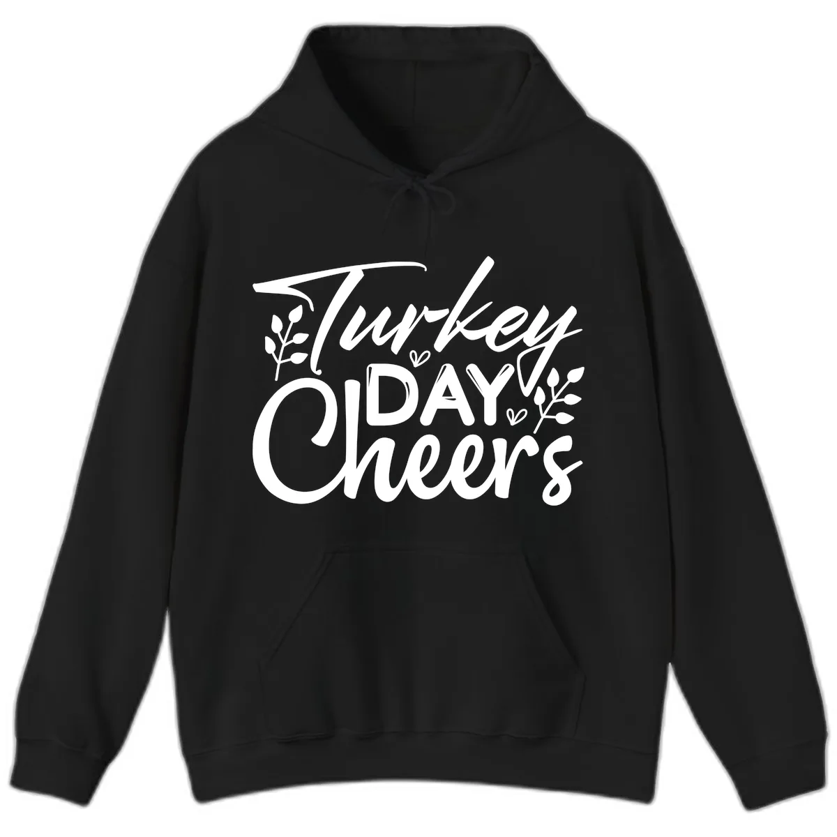 Thanksgiving Day Cheers Celebration Hoodie in Black