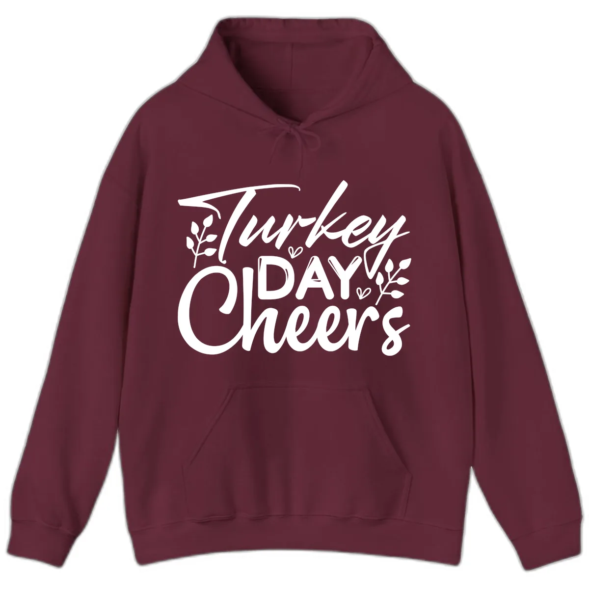 Thanksgiving Day Cheers Celebration Hoodie in Maroon