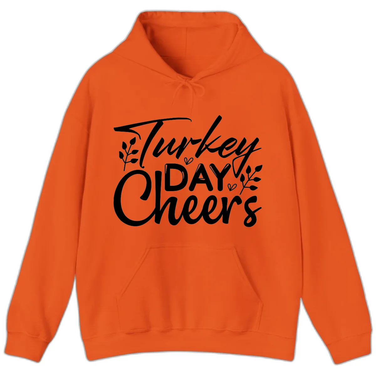 Thanksgiving Day Cheers Celebration Hoodie in Orange