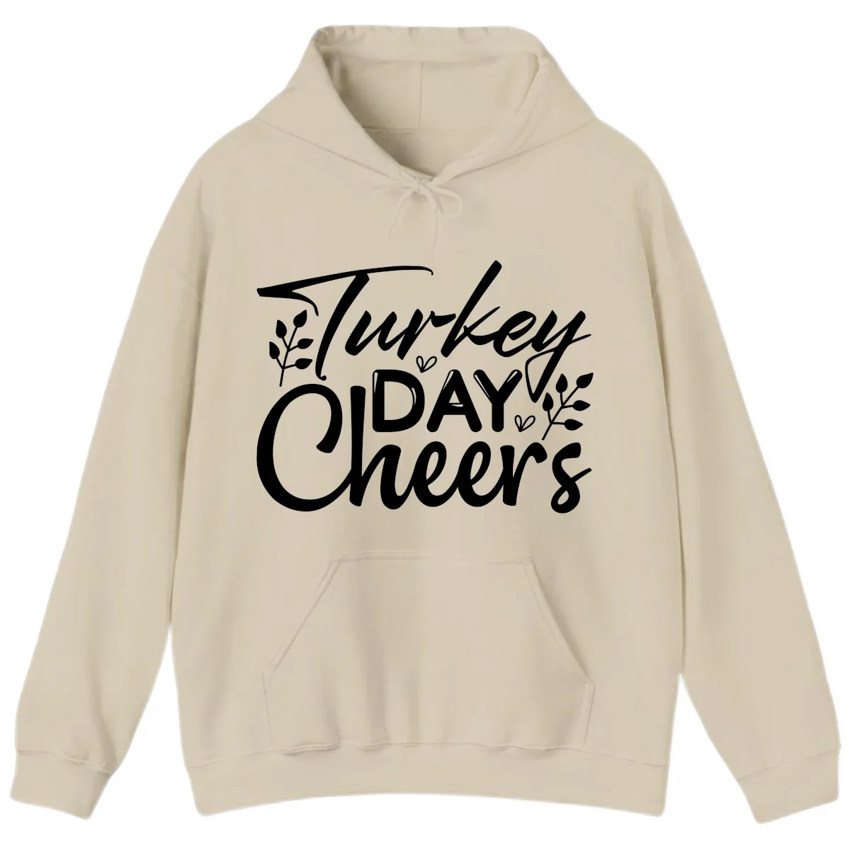 Thanksgiving Day Cheers Celebration Hoodie in Sand