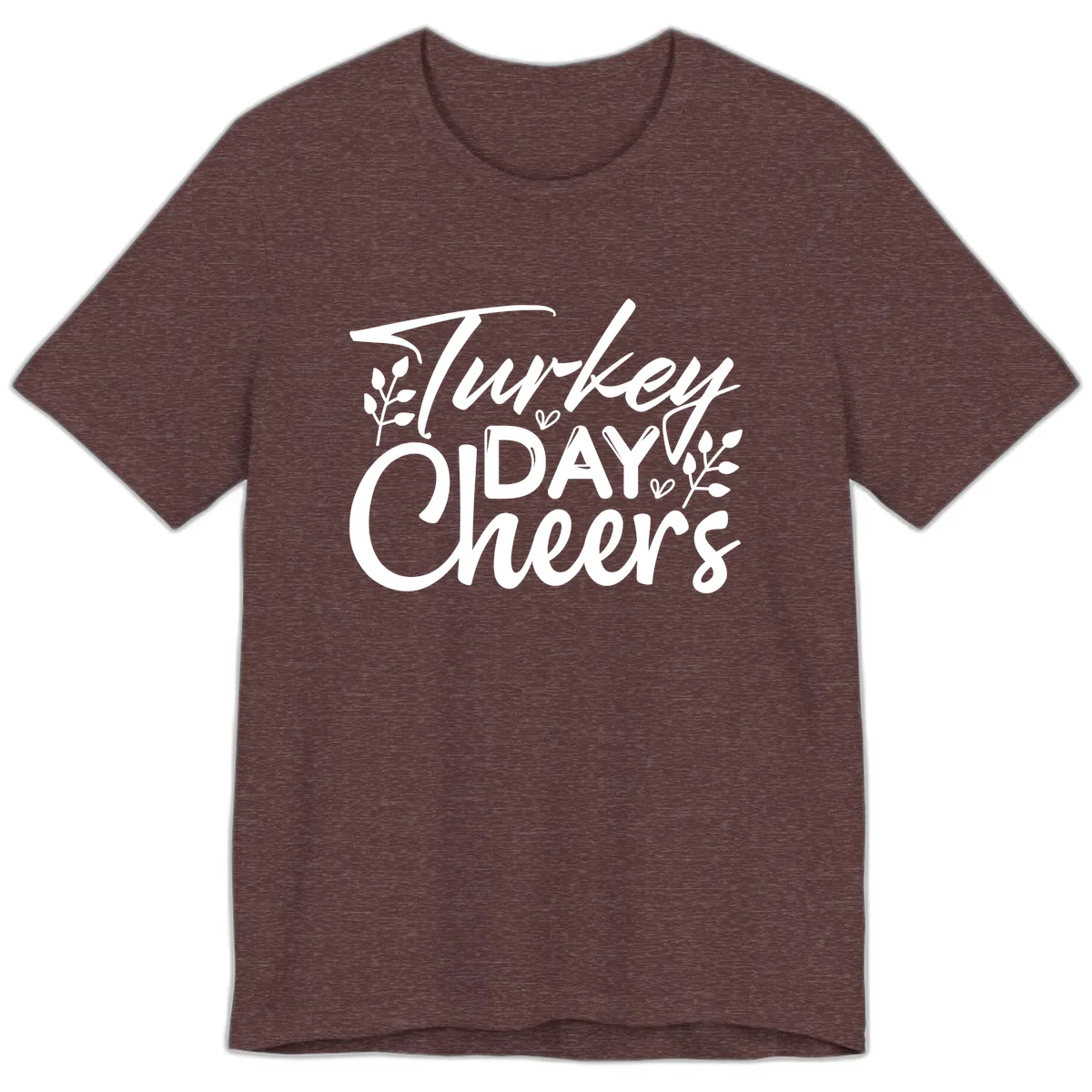 Thanksgiving Day Cheers Celebration Premium T-Shirt in Heather Maroon