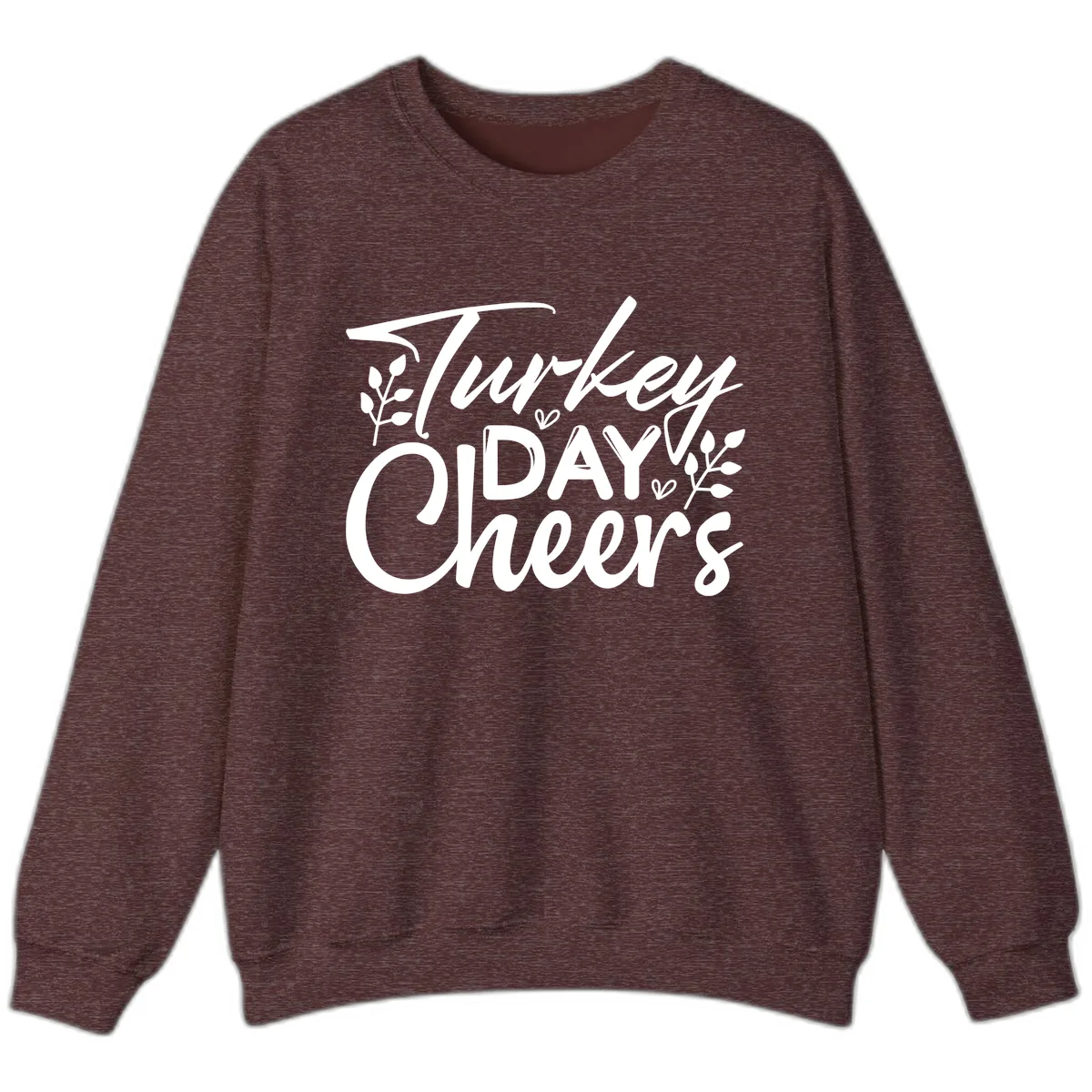 Thanksgiving Day Cheers Celebration Sweatshirt in Heather Sport Dark Maroon