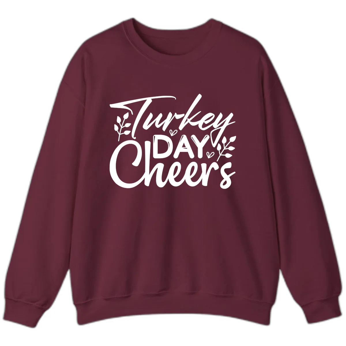 Thanksgiving Day Cheers Celebration Sweatshirt in Maroon