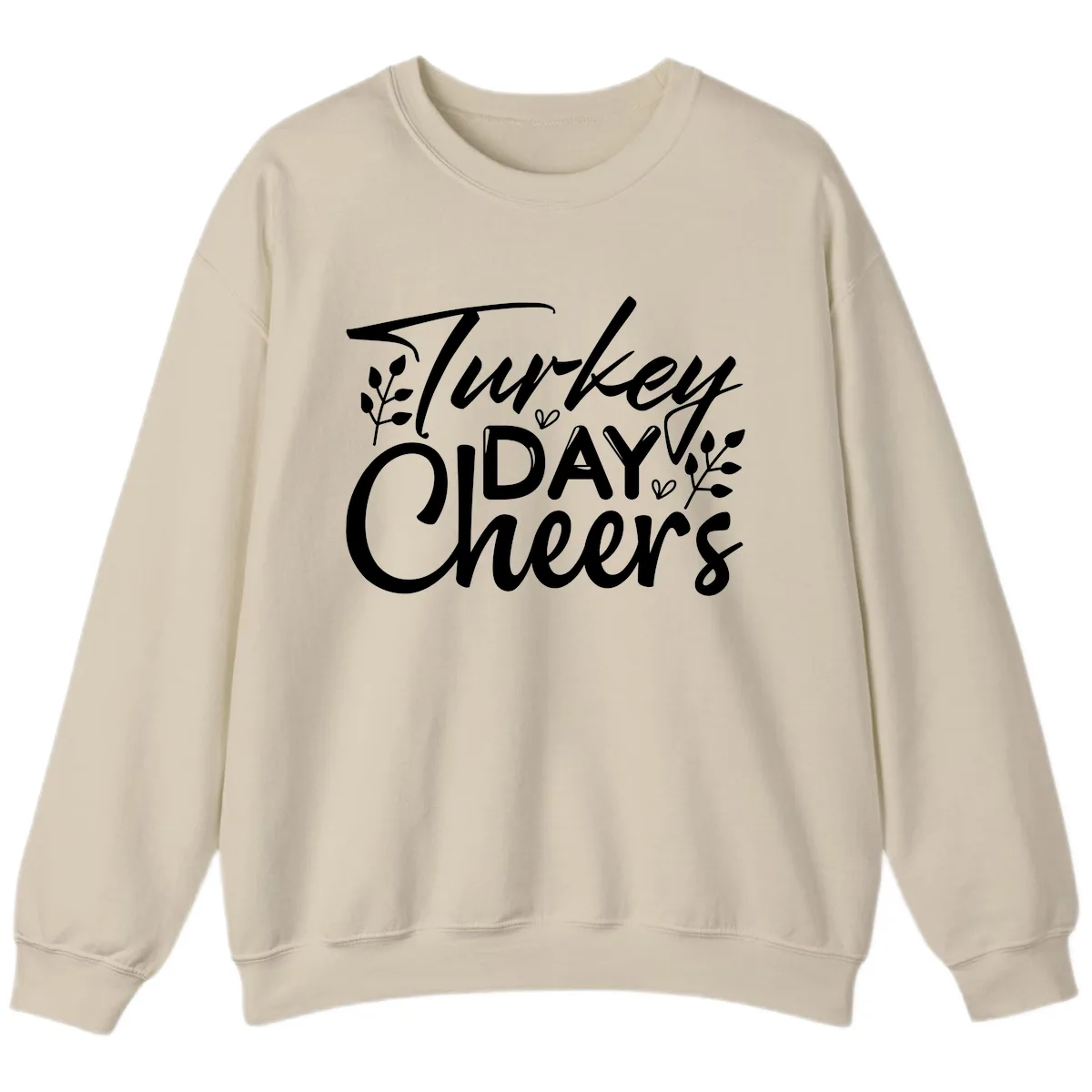 Thanksgiving Day Cheers Celebration Sweatshirt in Sand