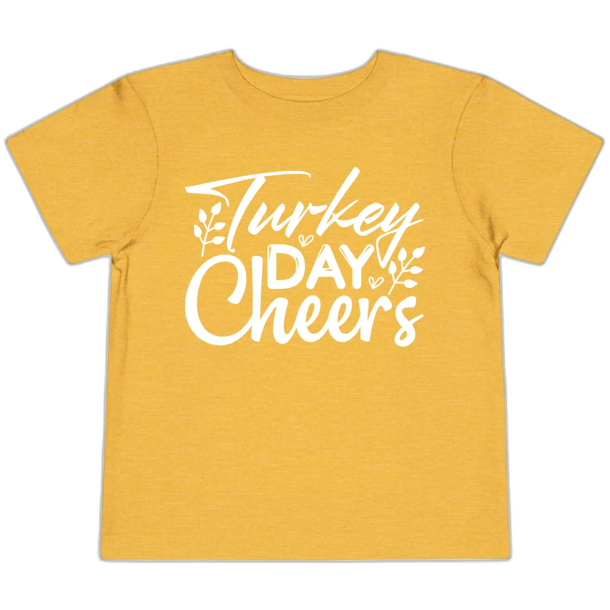 Thanksgiving Day Cheers Celebration Toddler T-Shirt in Heather Yellow Gold