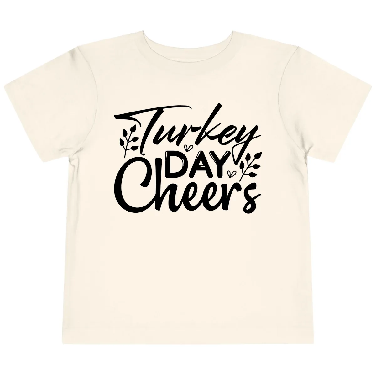 Thanksgiving Day Cheers Celebration Toddler T-Shirt in Natural