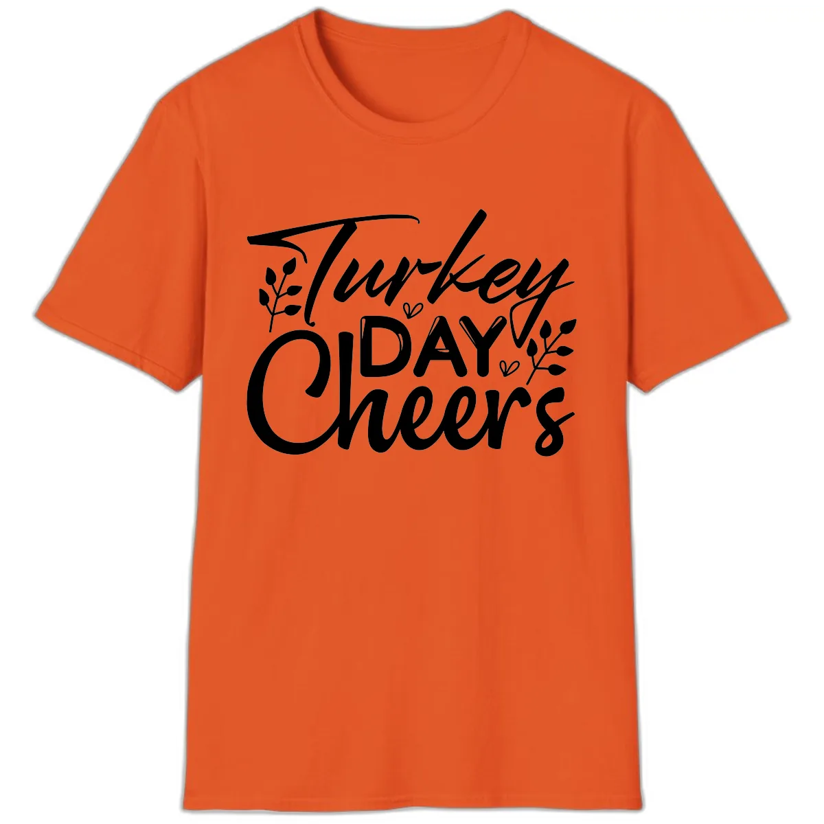 Thanksgiving Day Cheers Celebration T-Shirt in Orange