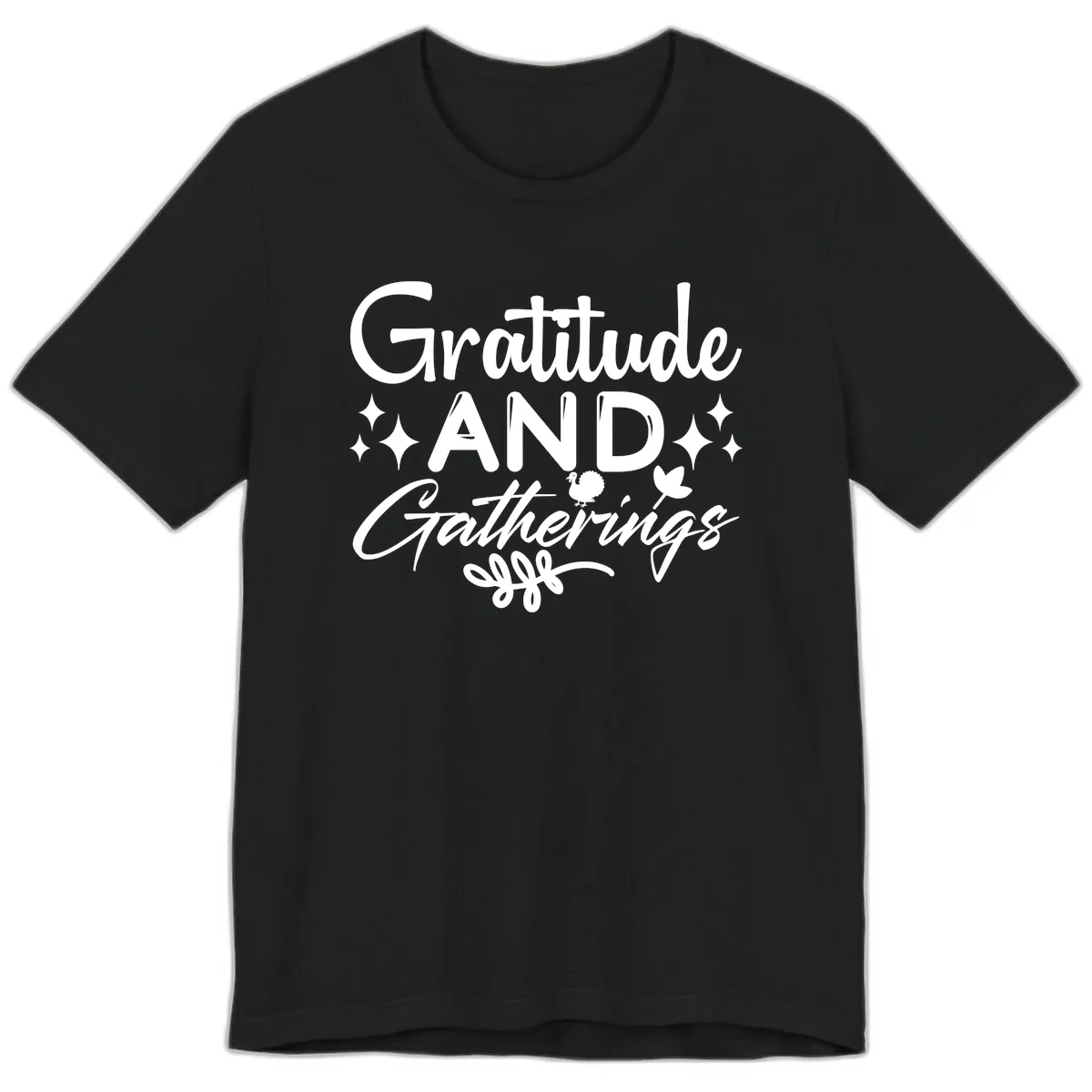 Gratitude And Gatherings Design Premium T-Shirt in Black