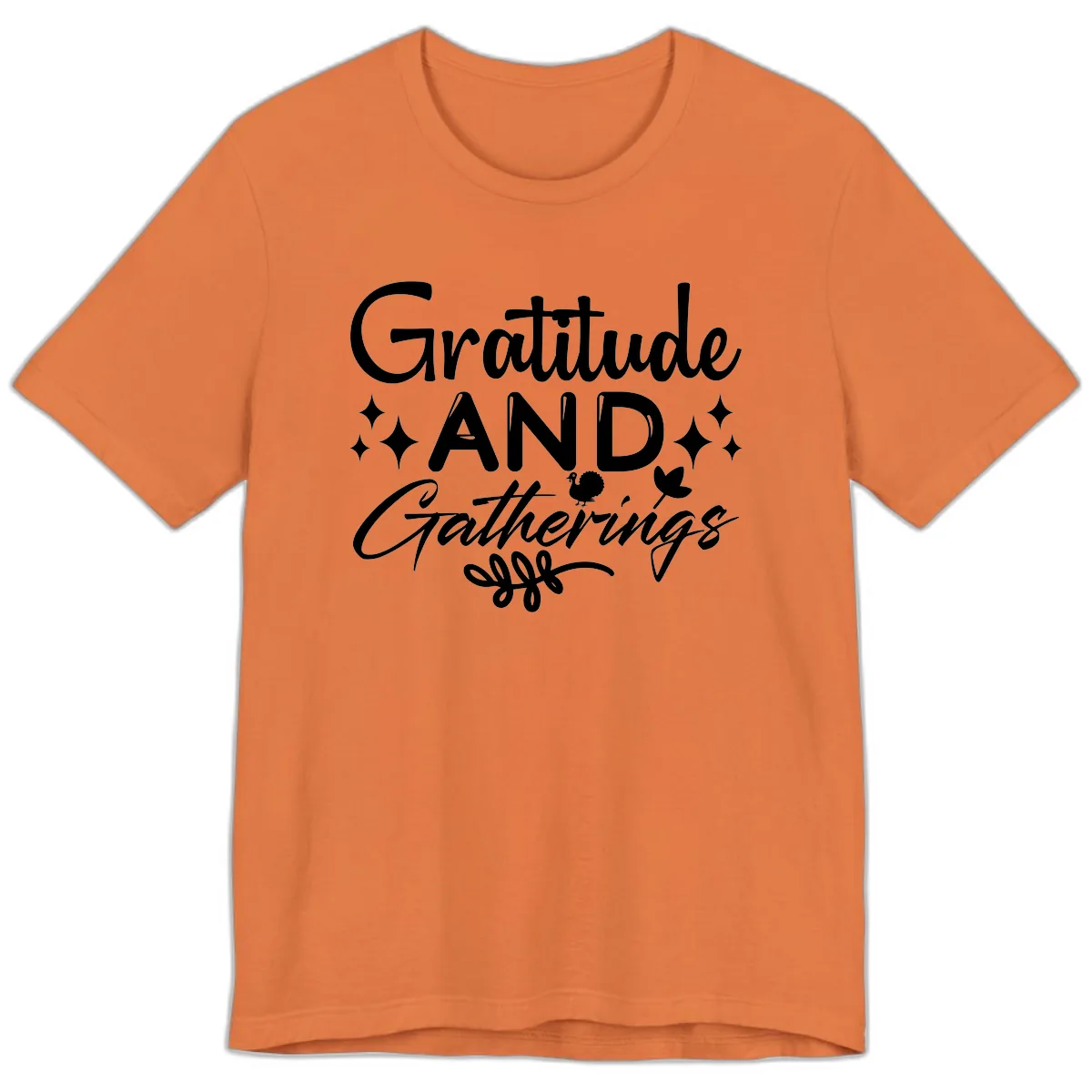 Gratitude And Gatherings Design Premium T-Shirt in Burnt Orange