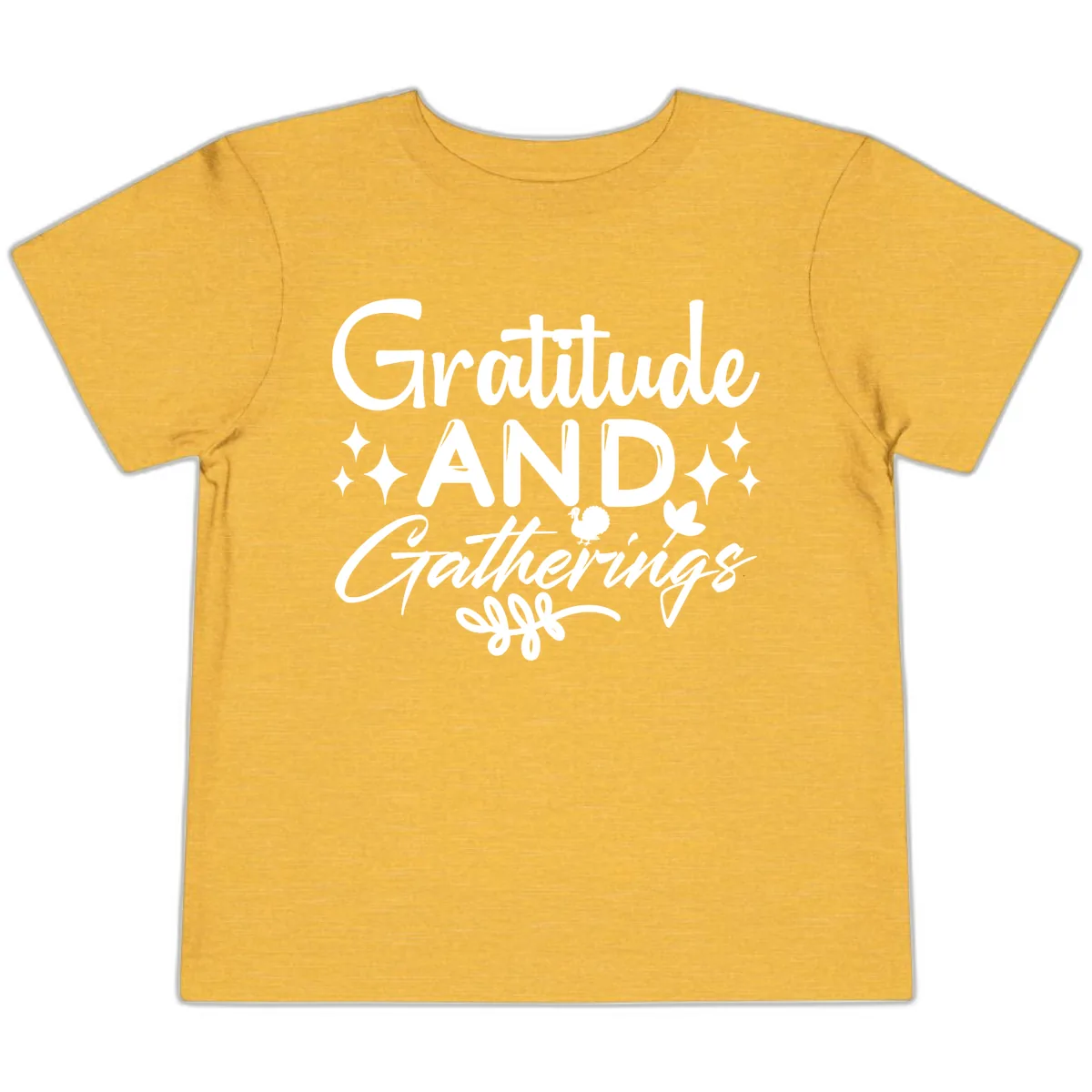 Gratitude And Gatherings Design Toddler T-Shirt in Heather Yellow Gold