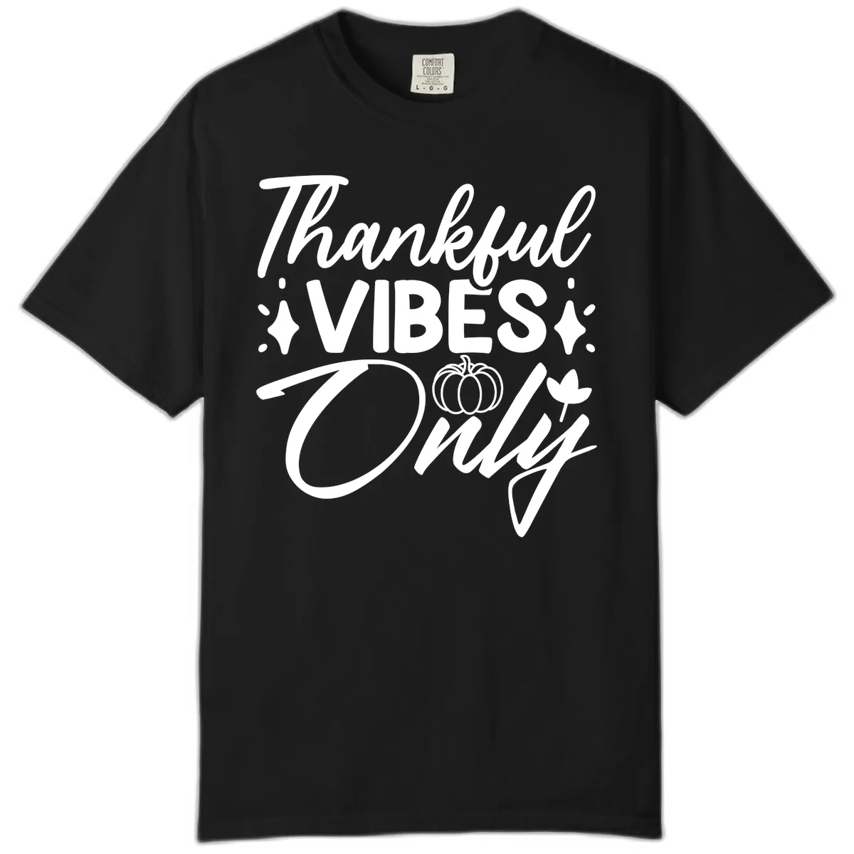 Thankful Vibes Only Graphic Comfort Color in Black