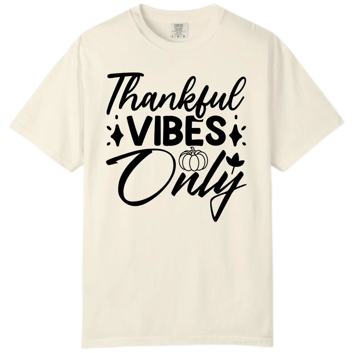 Thankful Vibes Only Graphic Comfort Color in Ivory