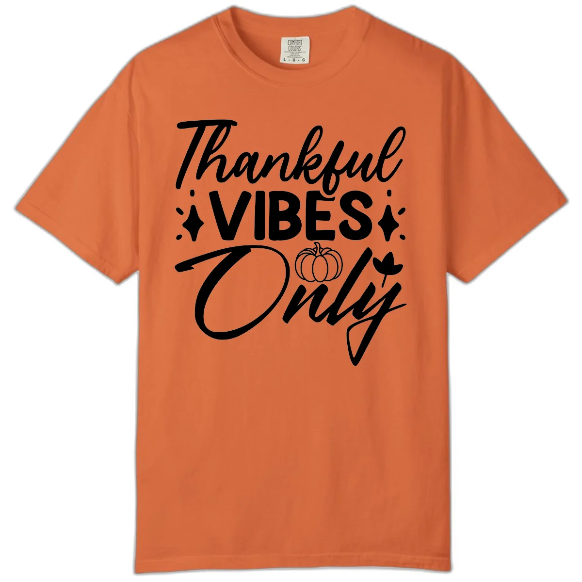 Thankful Vibes Only Graphic Comfort Color in Burnt Orange