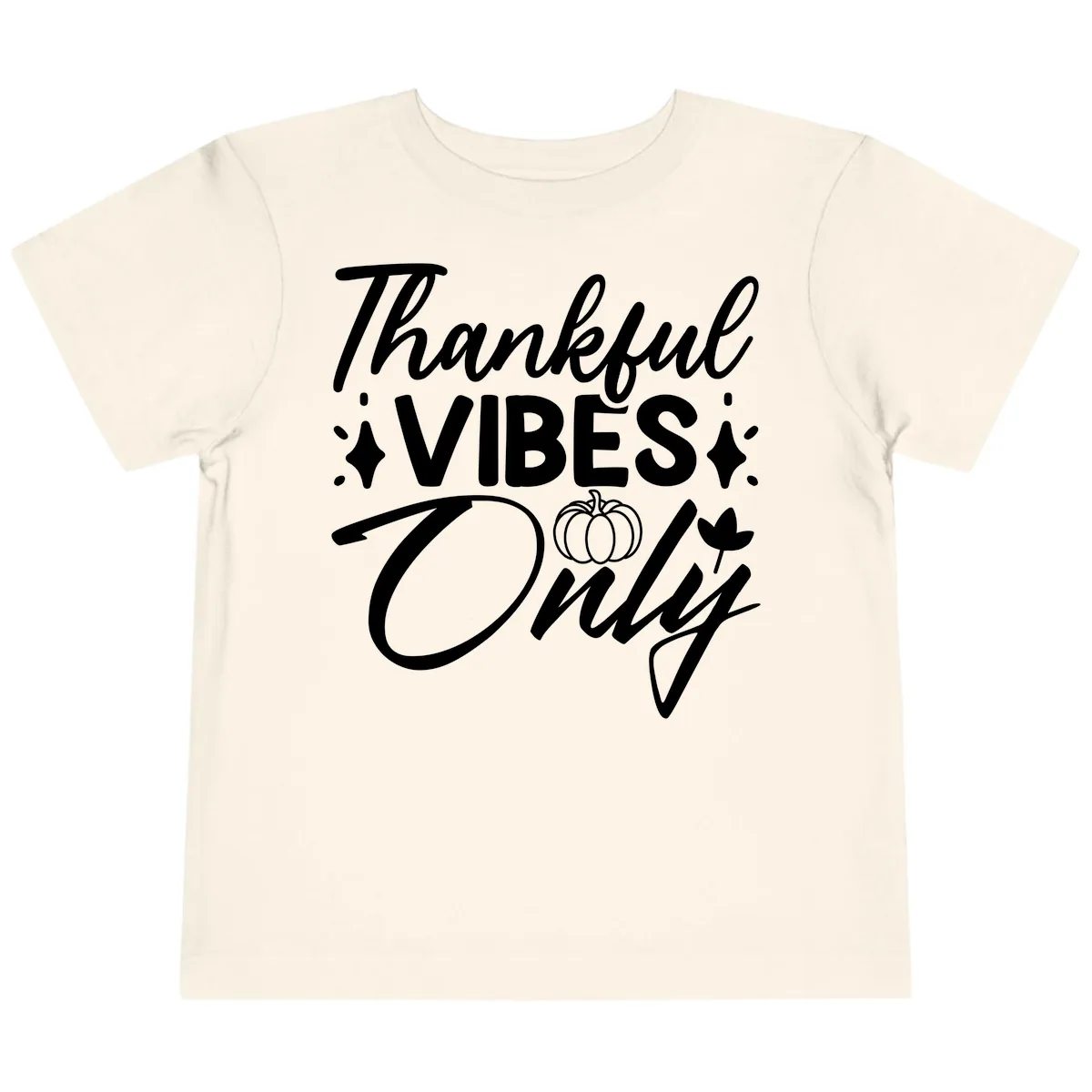 Thankful Vibes Only Graphic Toddler T-Shirt in Natural