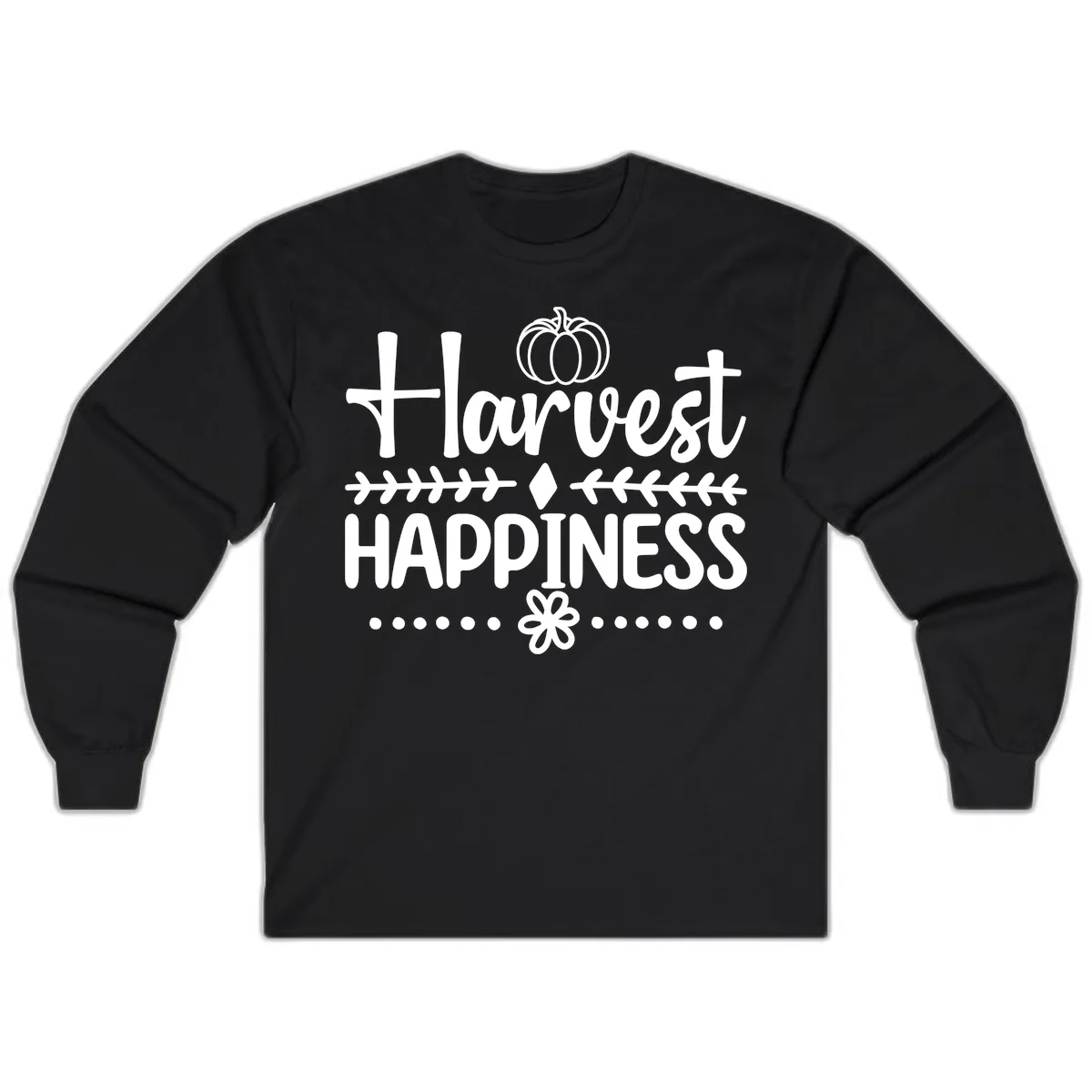 Harvest Happiness Autumn Sentiment Long Sleeve in Black