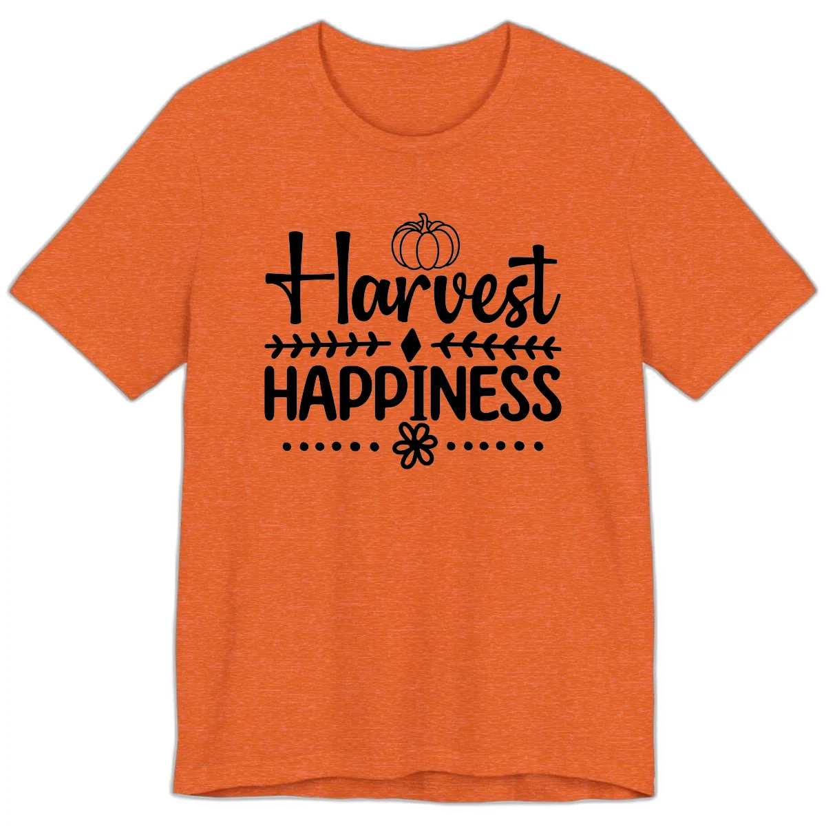 Harvest Happiness Autumn Sentiment Premium T-Shirt in Heather Orange