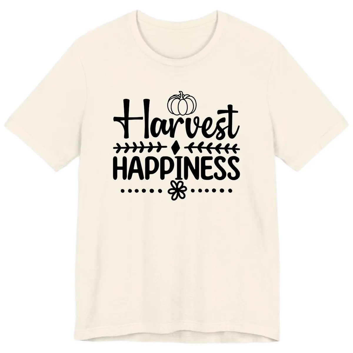 Harvest Happiness Autumn Sentiment Premium T-Shirt in Natural