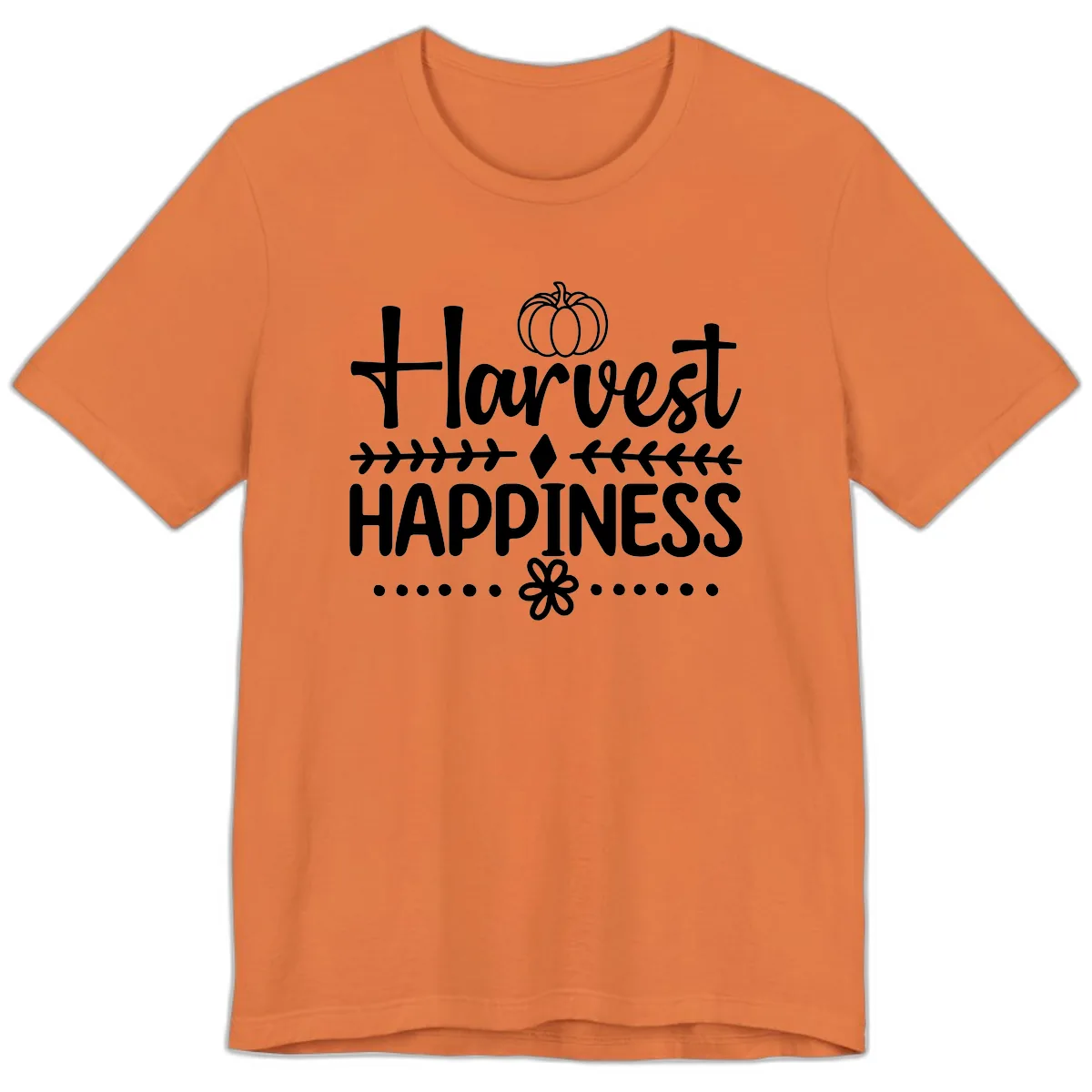 Harvest Happiness Autumn Sentiment Premium T-Shirt in Burnt Orange
