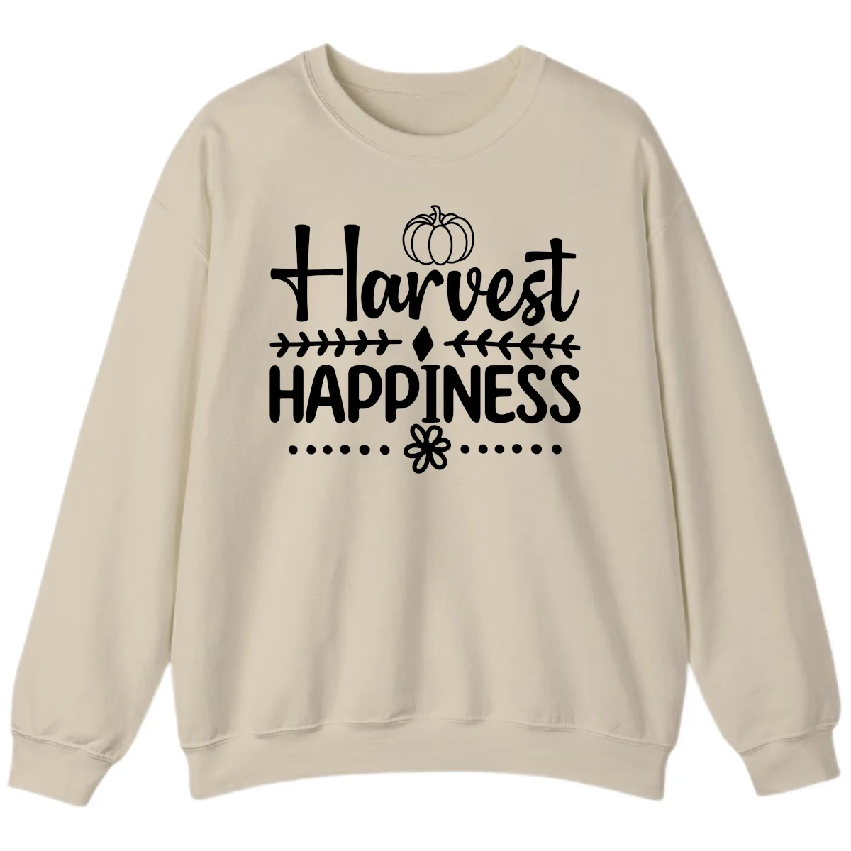 Harvest Happiness Autumn Sentiment Sweatshirt in Sand