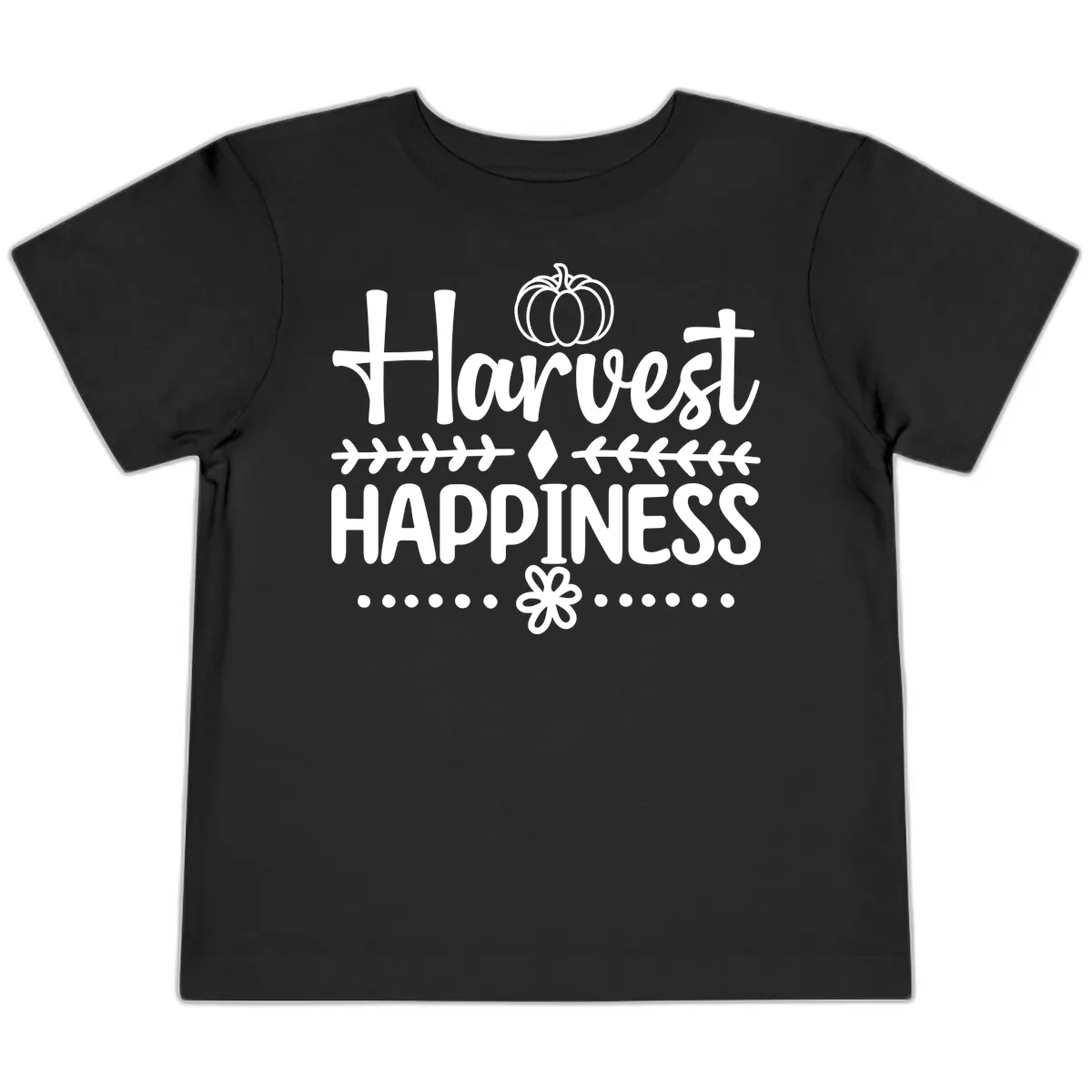 Harvest Happiness Autumn Sentiment Toddler T-Shirt in Black