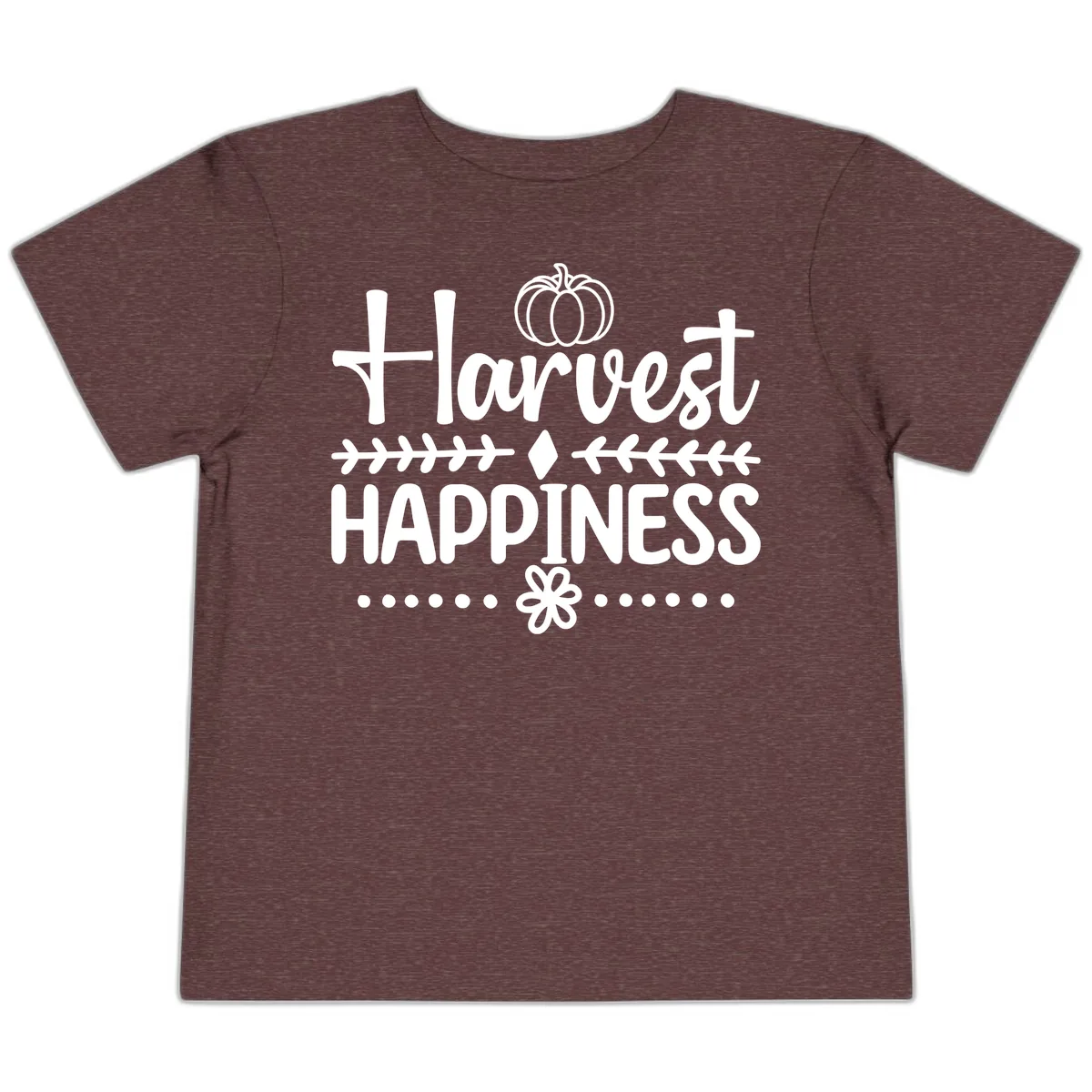 Harvest Happiness Autumn Sentiment Toddler T-Shirt in Heather Maroon