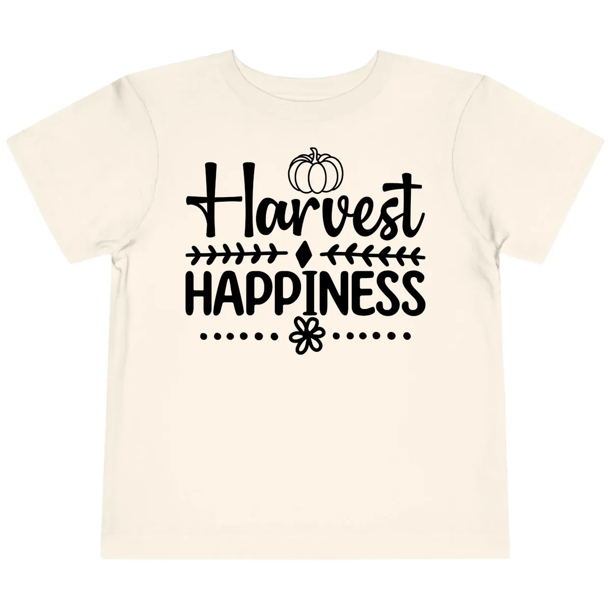Harvest Happiness Autumn Sentiment Toddler T-Shirt in Natural