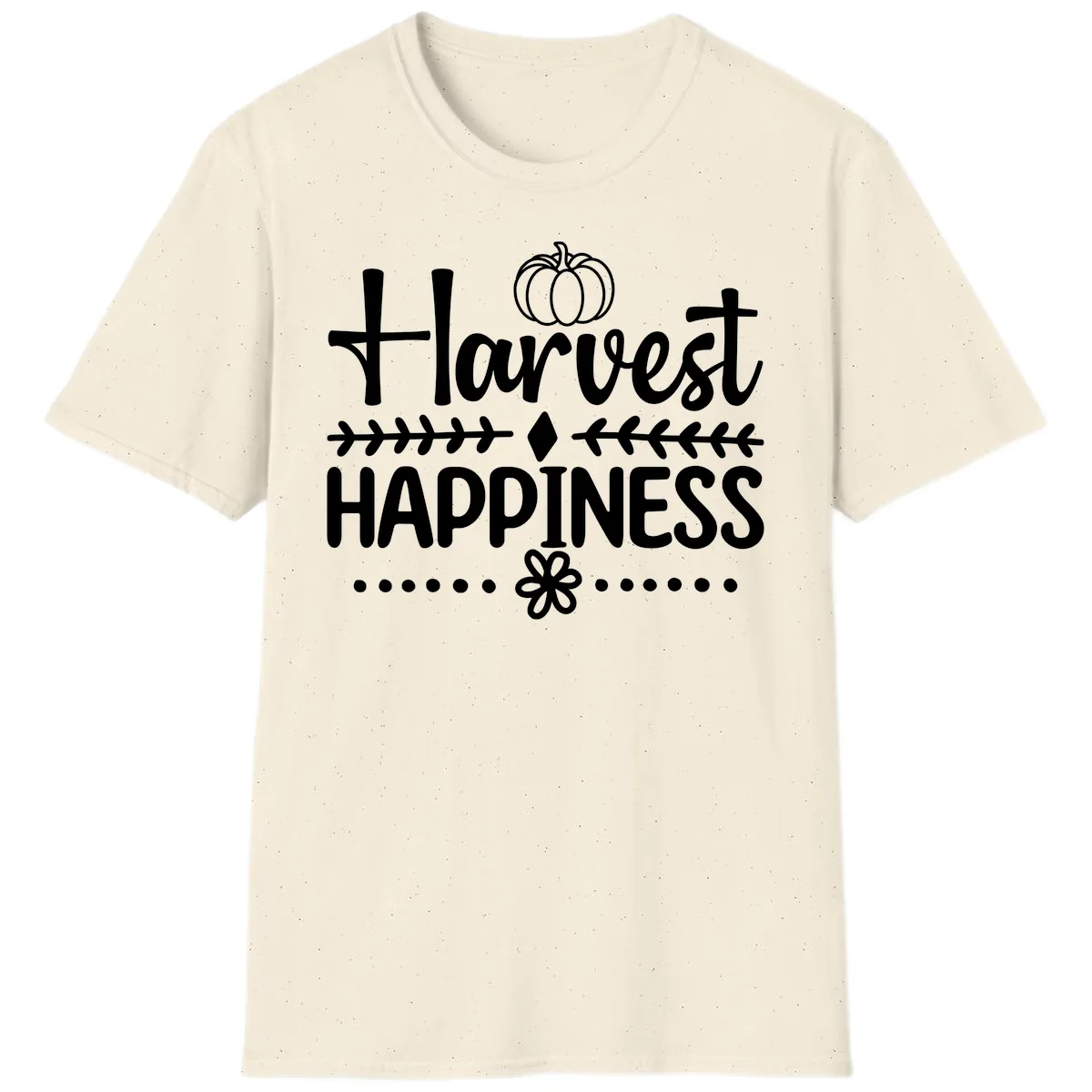 Harvest Happiness Autumn Sentiment T-Shirt in Natural