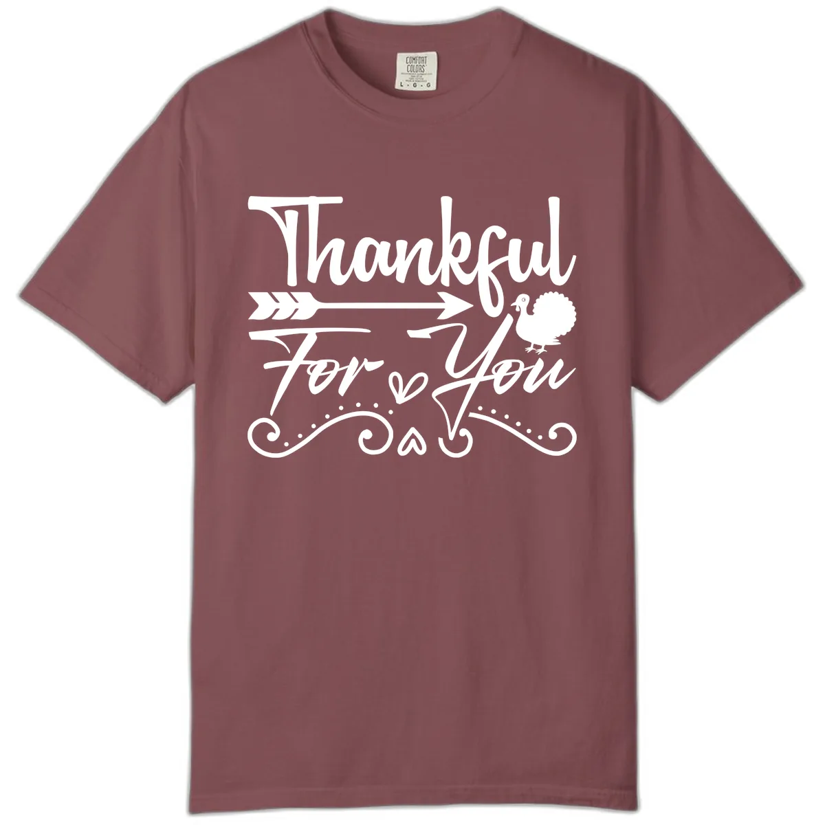 Thankful For You Arrow Turkey Comfort Color in Brick