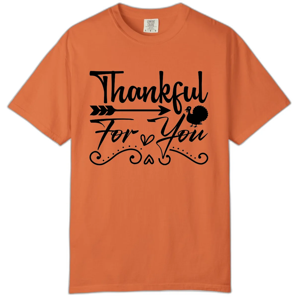 Thankful For You Arrow Turkey Comfort Color in Burnt Orange