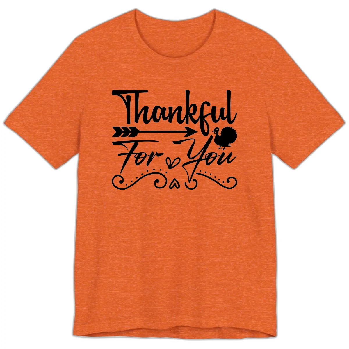 Thankful For You Arrow Turkey Premium T-Shirt in Heather Orange