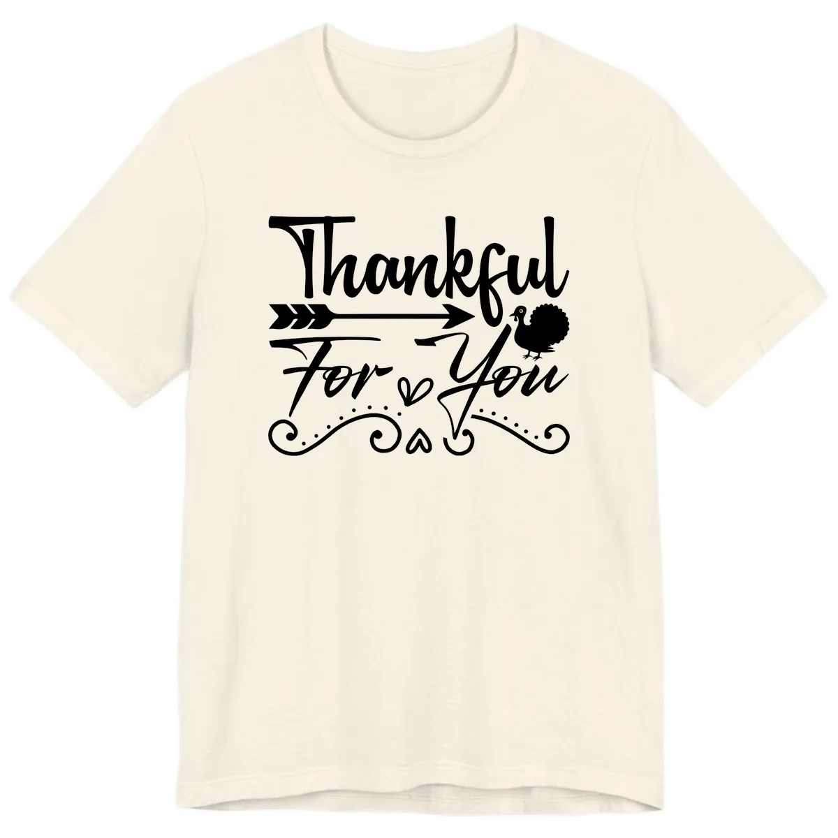 Thankful For You Arrow Turkey Premium T-Shirt in Natural