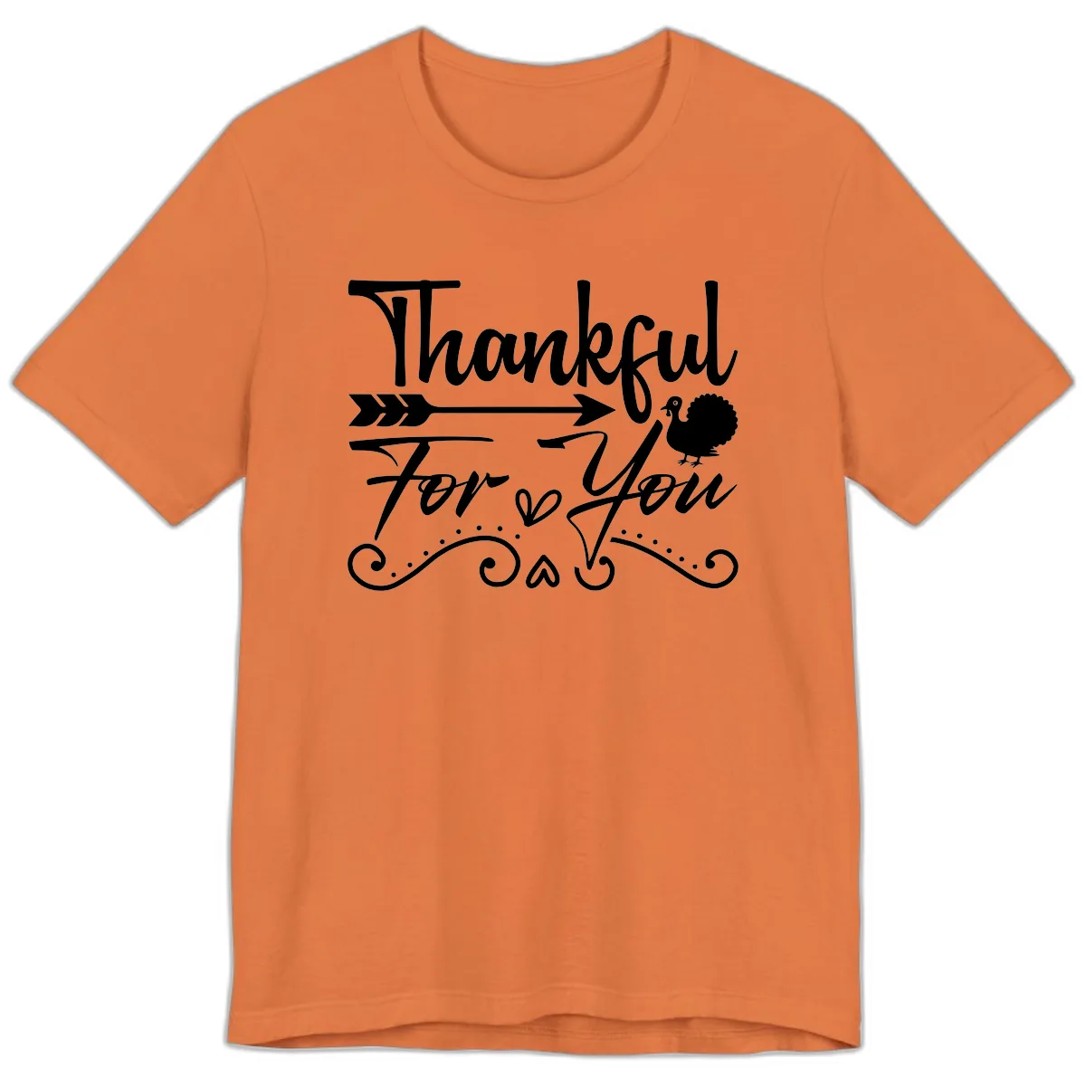 Thankful For You Arrow Turkey Premium T-Shirt in Burnt Orange