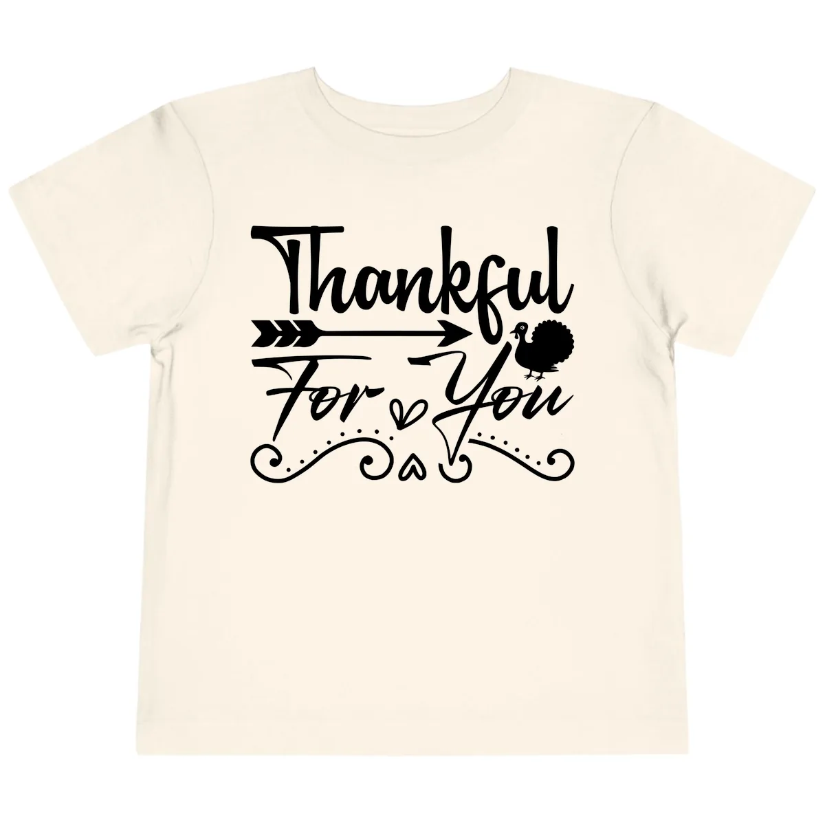 Thankful For You Arrow Turkey Toddler T-Shirt in Natural