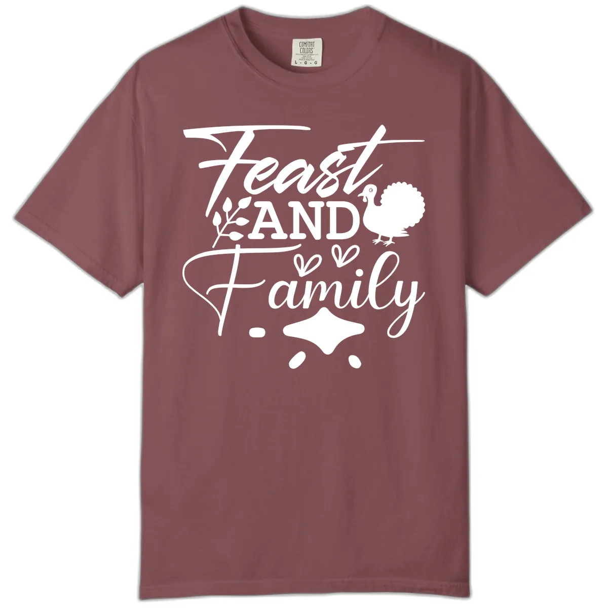 Feast And Family Thanksgiving Sentiment Comfort Color in Brick