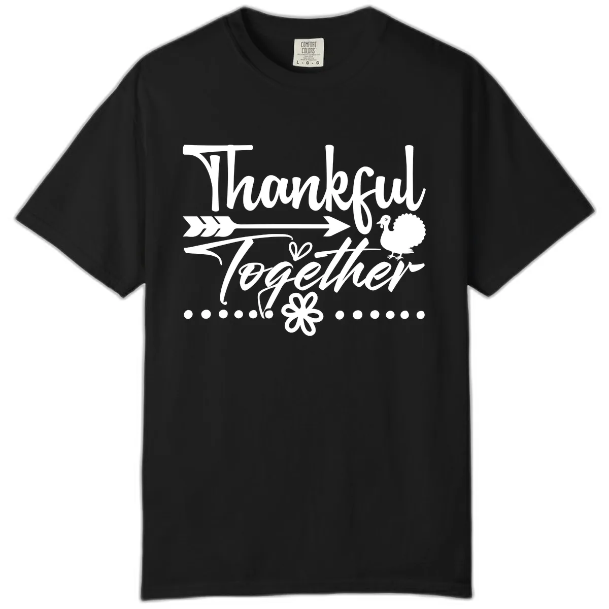 Thankful Together Typography Design Comfort Color in Black