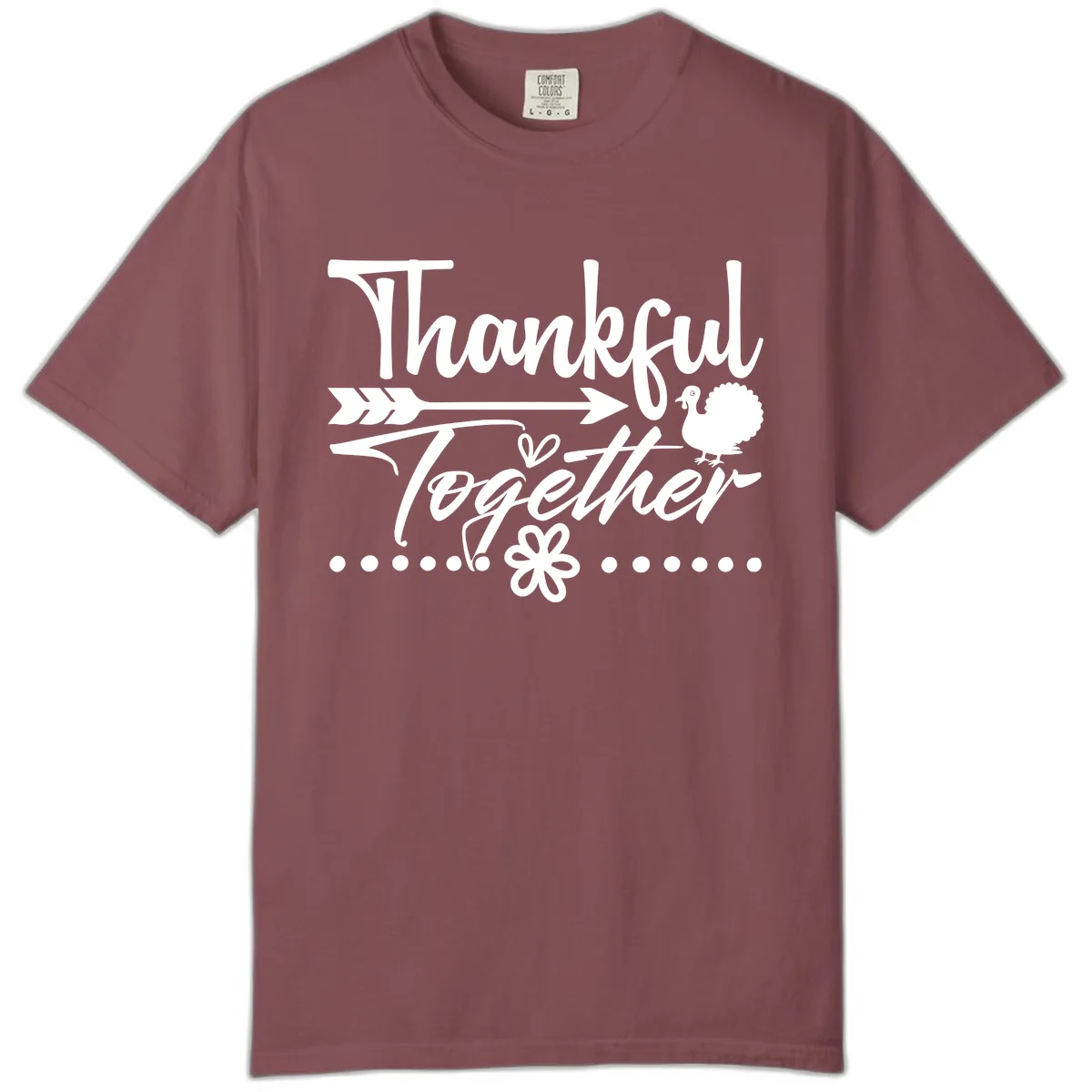 Thankful Together Typography Design Comfort Color in Brick