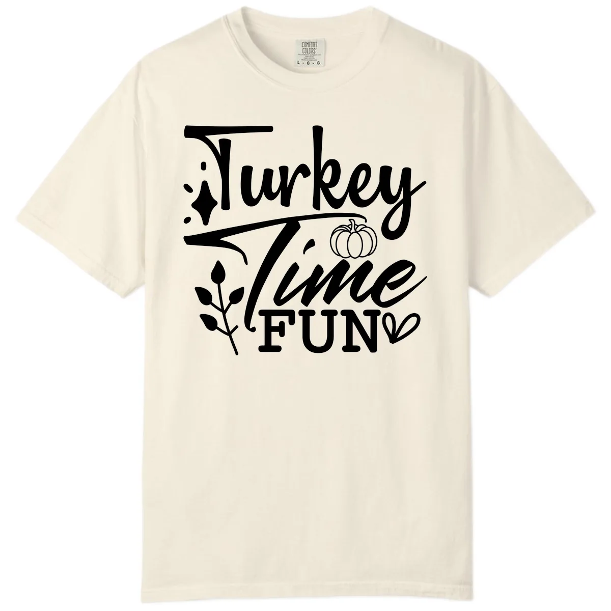 Thanksgiving Turkey Time Fun Comfort Color in Ivory
