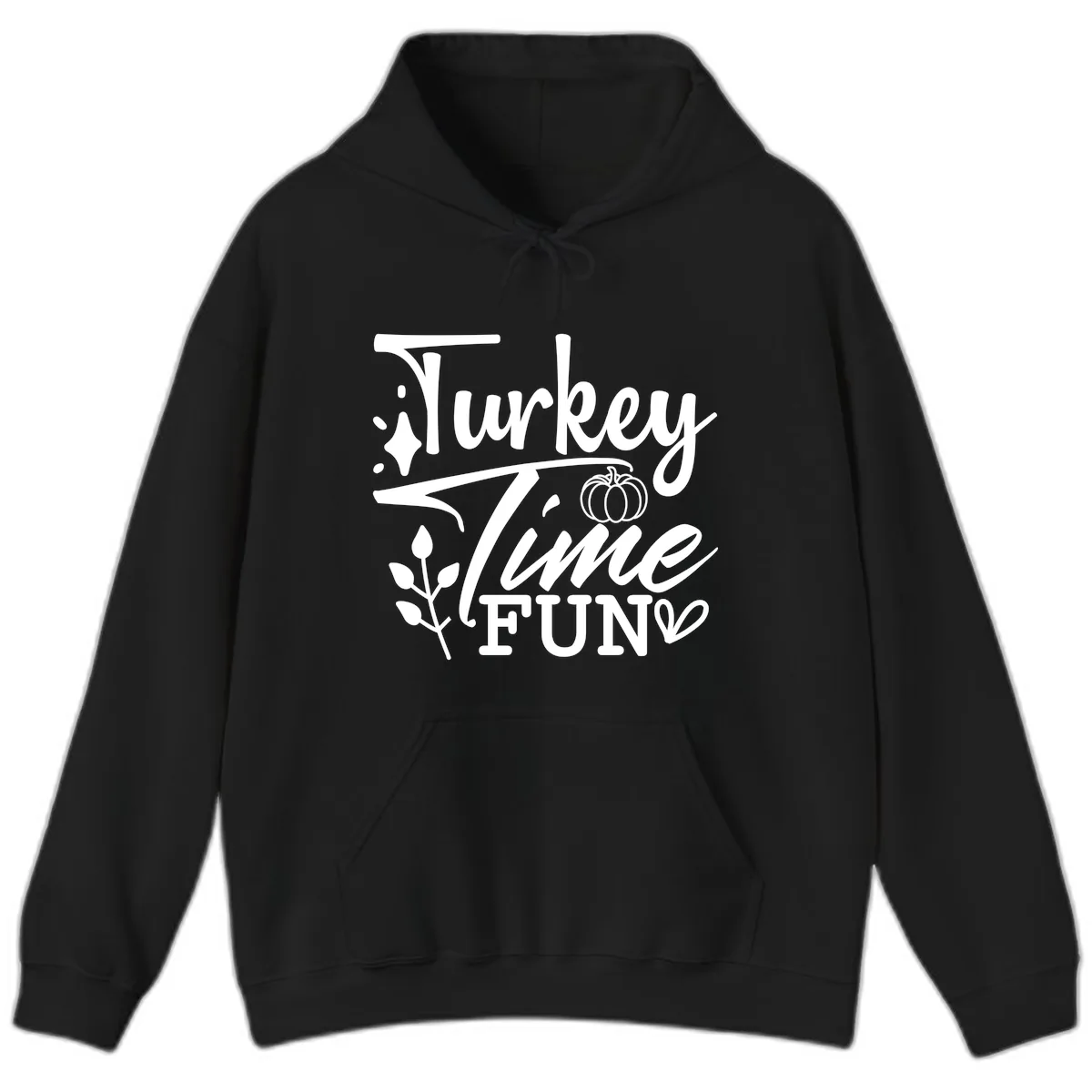 Thanksgiving Turkey Time Fun Hoodie in Black