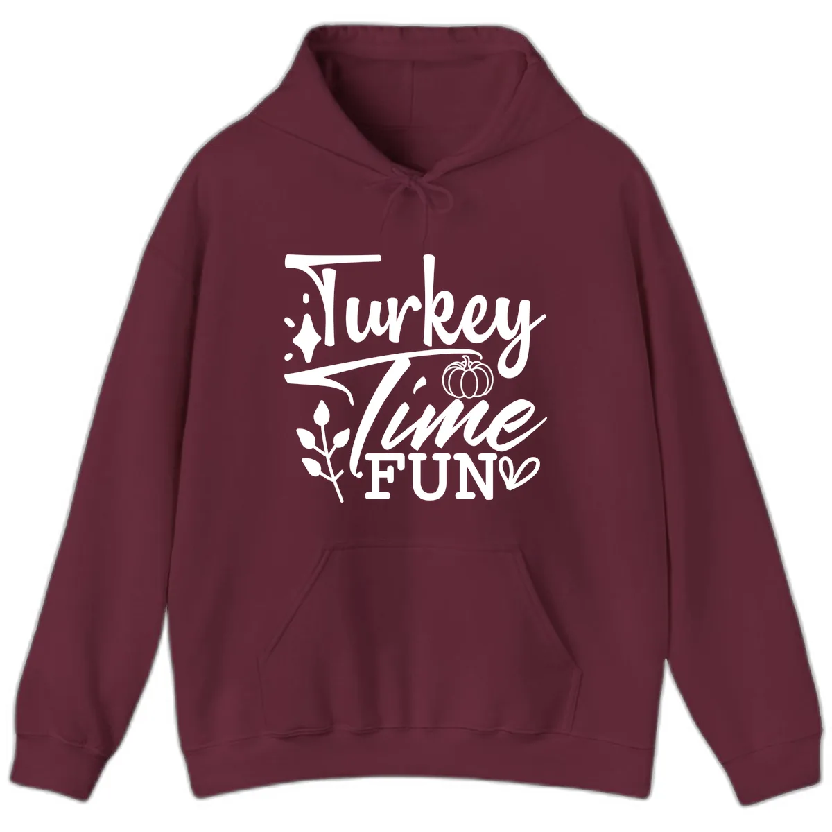 Thanksgiving Turkey Time Fun Hoodie in Maroon