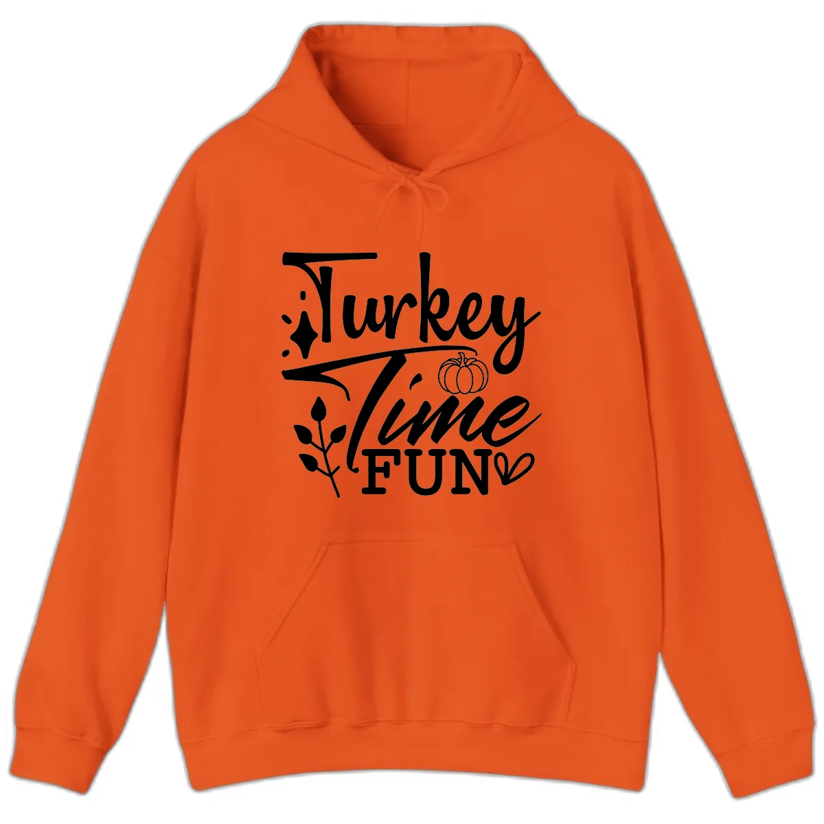 Thanksgiving Turkey Time Fun Hoodie in Orange