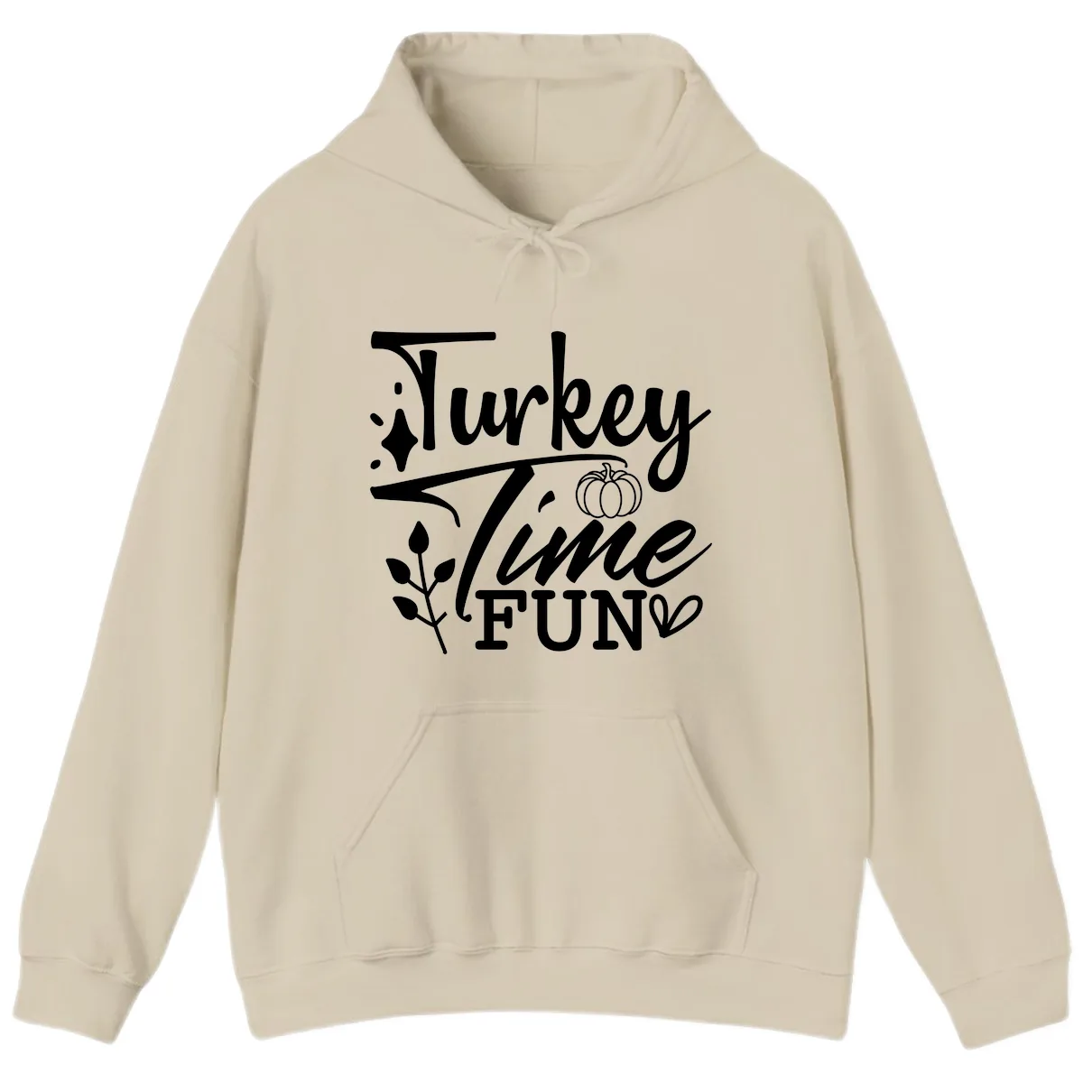 Thanksgiving Turkey Time Fun Hoodie in Sand