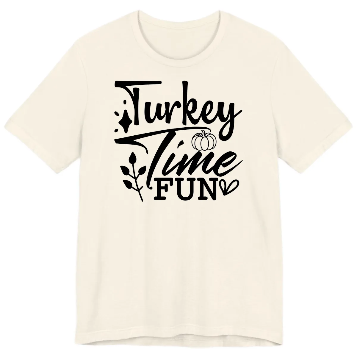 Thanksgiving Turkey Time Fun Premium T-Shirt in Natural