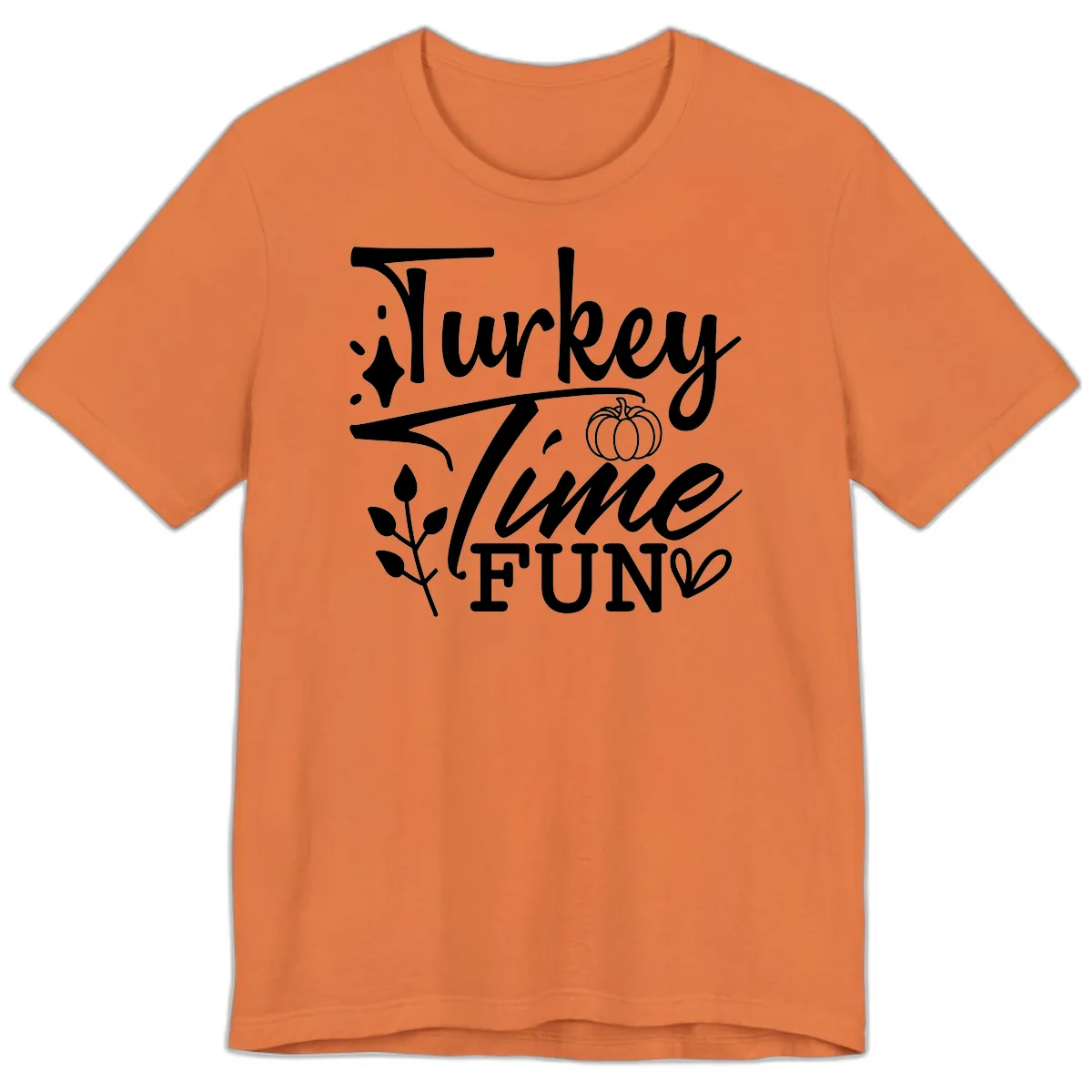 Thanksgiving Turkey Time Fun Premium T-Shirt in Burnt Orange