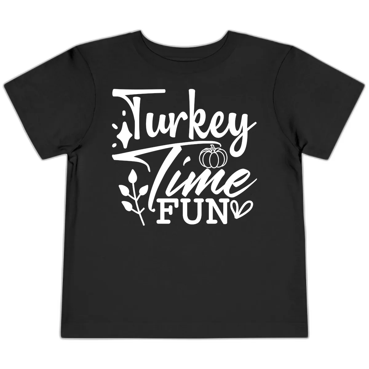 Thanksgiving Turkey Time Fun Toddler T-Shirt in Black