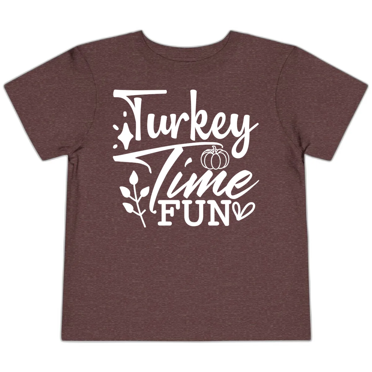 Thanksgiving Turkey Time Fun Toddler T-Shirt in Heather Maroon