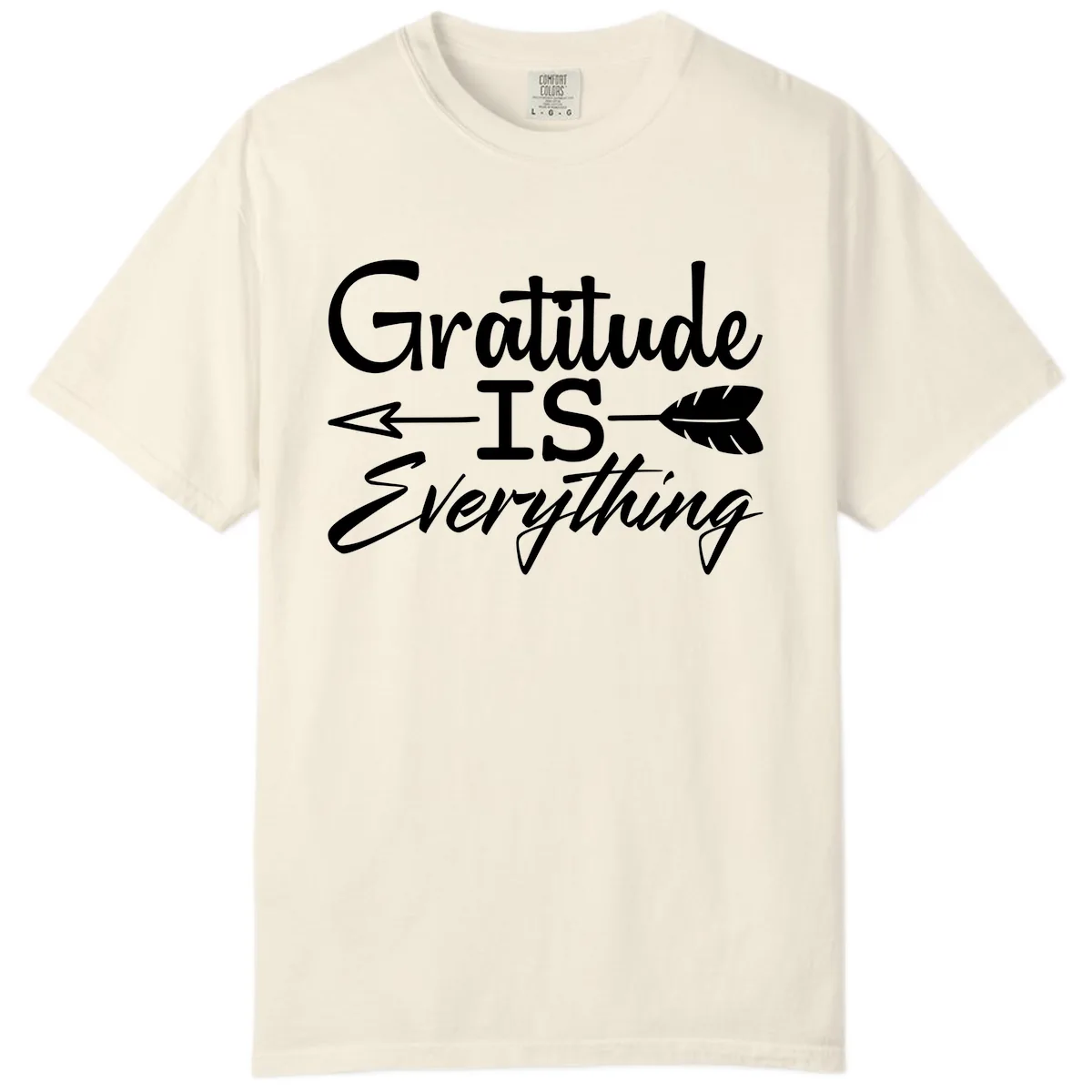 Gratitude Is Everything Typography Design Comfort Color in Ivory